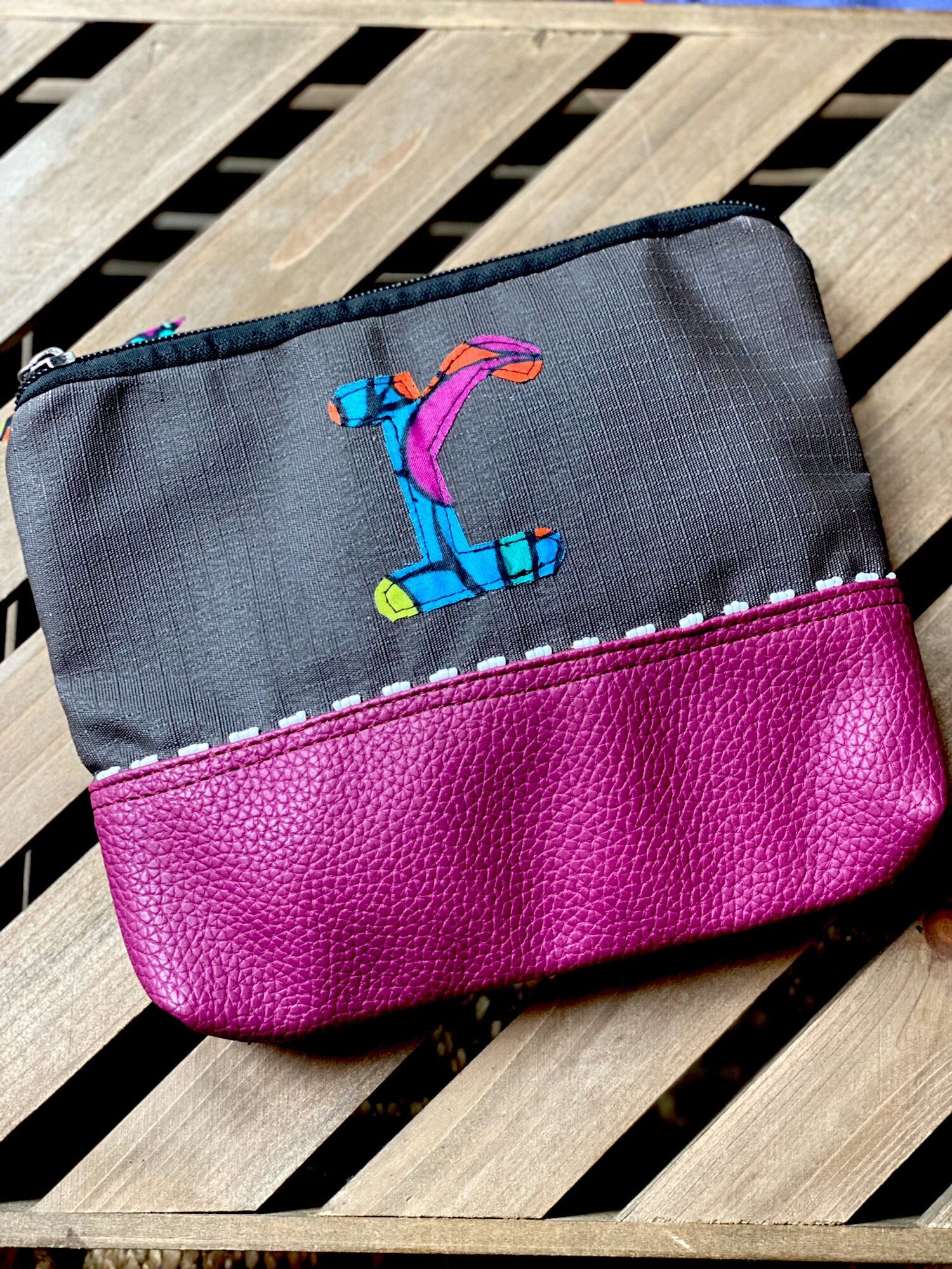Multi-Purpose Embroidered Bag - 'r'