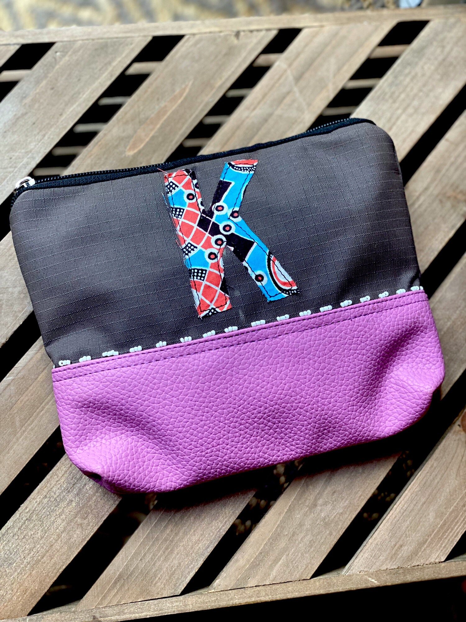 Multi-Purpose Embroidered Bag - 'K'