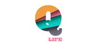 A circular logo with a sunset and ocean scene, featuring a sailboat, and the text 'LIFE' below it.