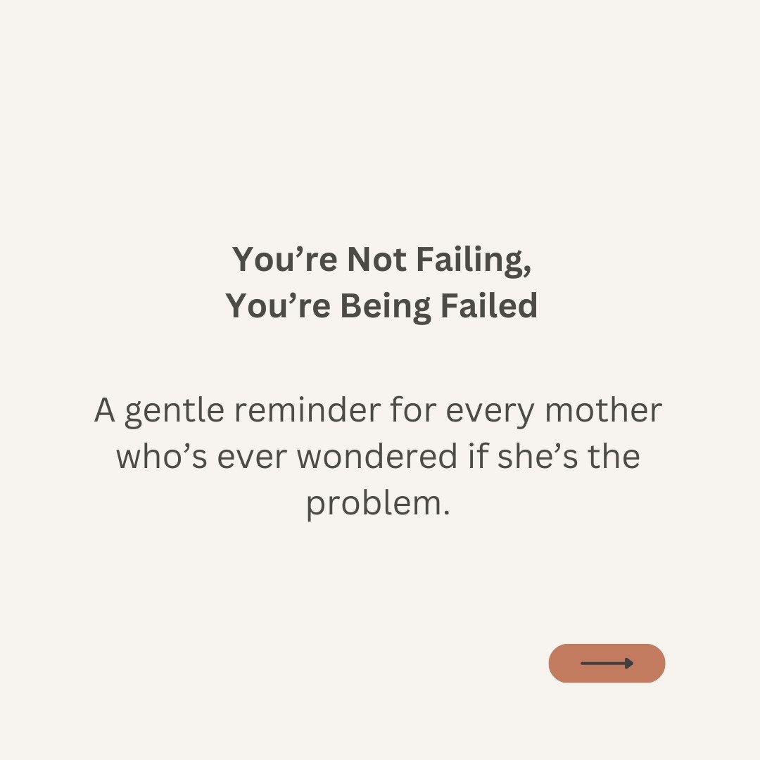 You&rsquo;re Not Failing. You&rsquo;re Being Failed.

If you feel like you're constantly falling short&hellip;
If you're overwhelmed, anxious, or wondering why this feels so hard&hellip;
This isn&rsquo;t a personal failing.
You are not broken. You&rs