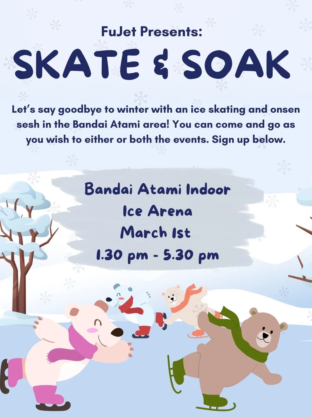 Ice Skating and Hot Springs!