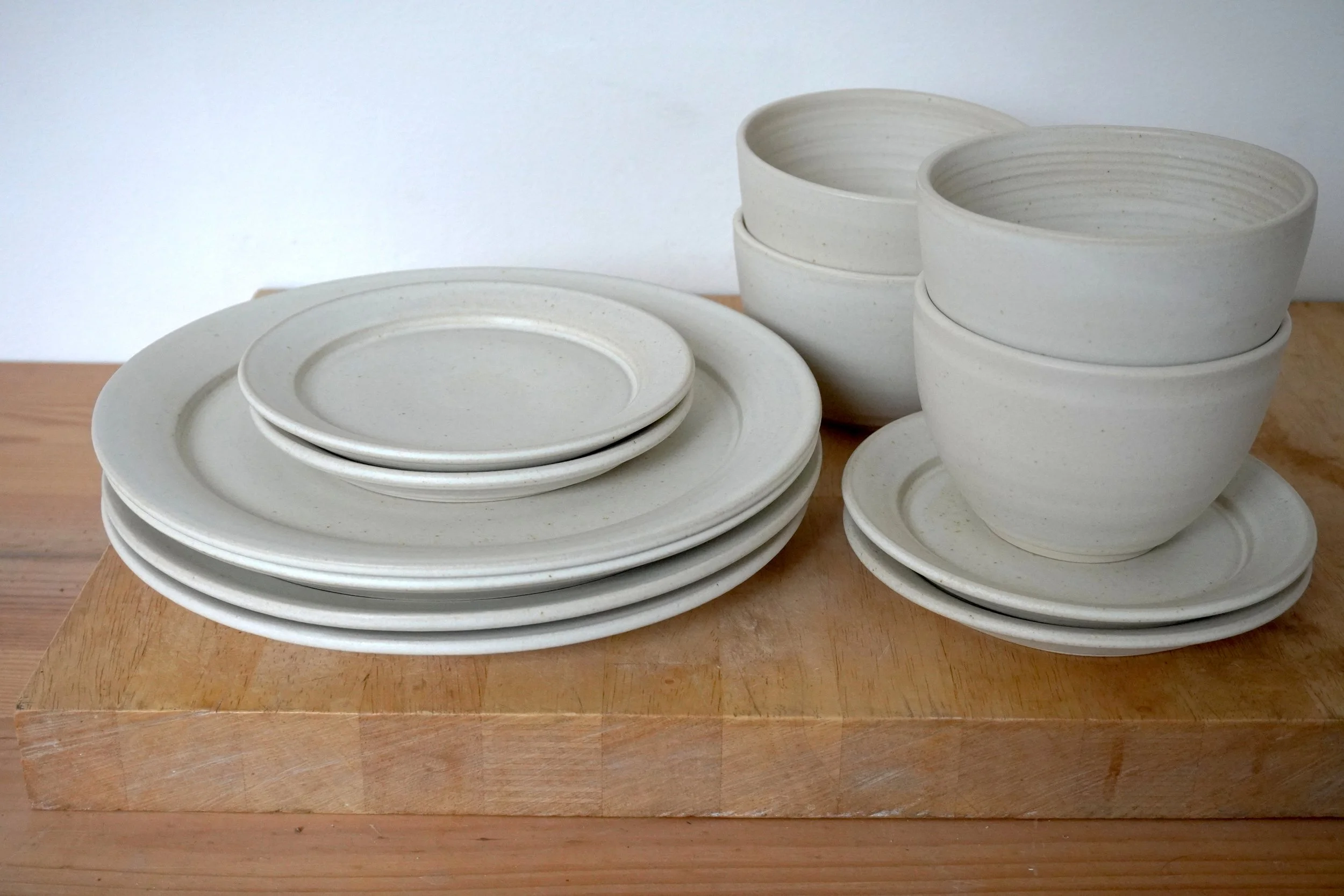 This dinner set has been glazed in vanilla cream