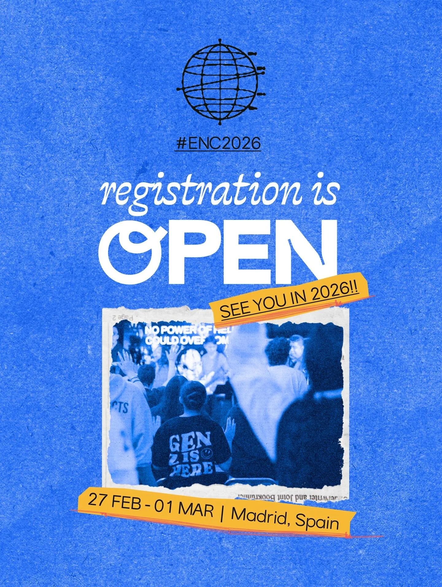 REGISTRATION IS OPEN!
Ask your Campus Leaders (Rickus &amp; Kelly-Anne) for the early bird ticket link 🔗 
ENC CONFERENCE 2026
Madrid, Spain
Friday 27 Feb - 1 March 2026
🇪🇸⭐️😎🙌❤️