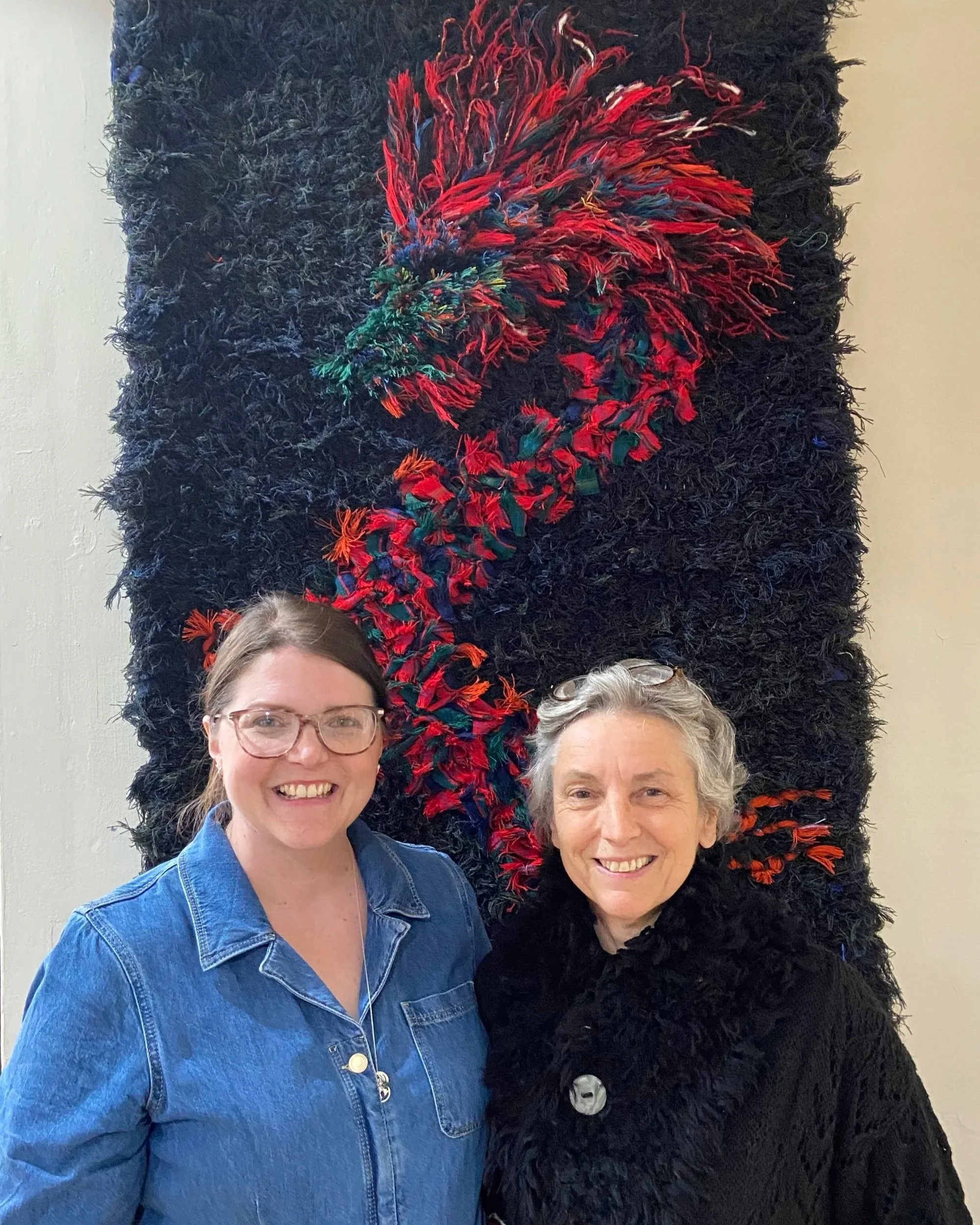 Emma & Sarah with the Lochcarron Dragon