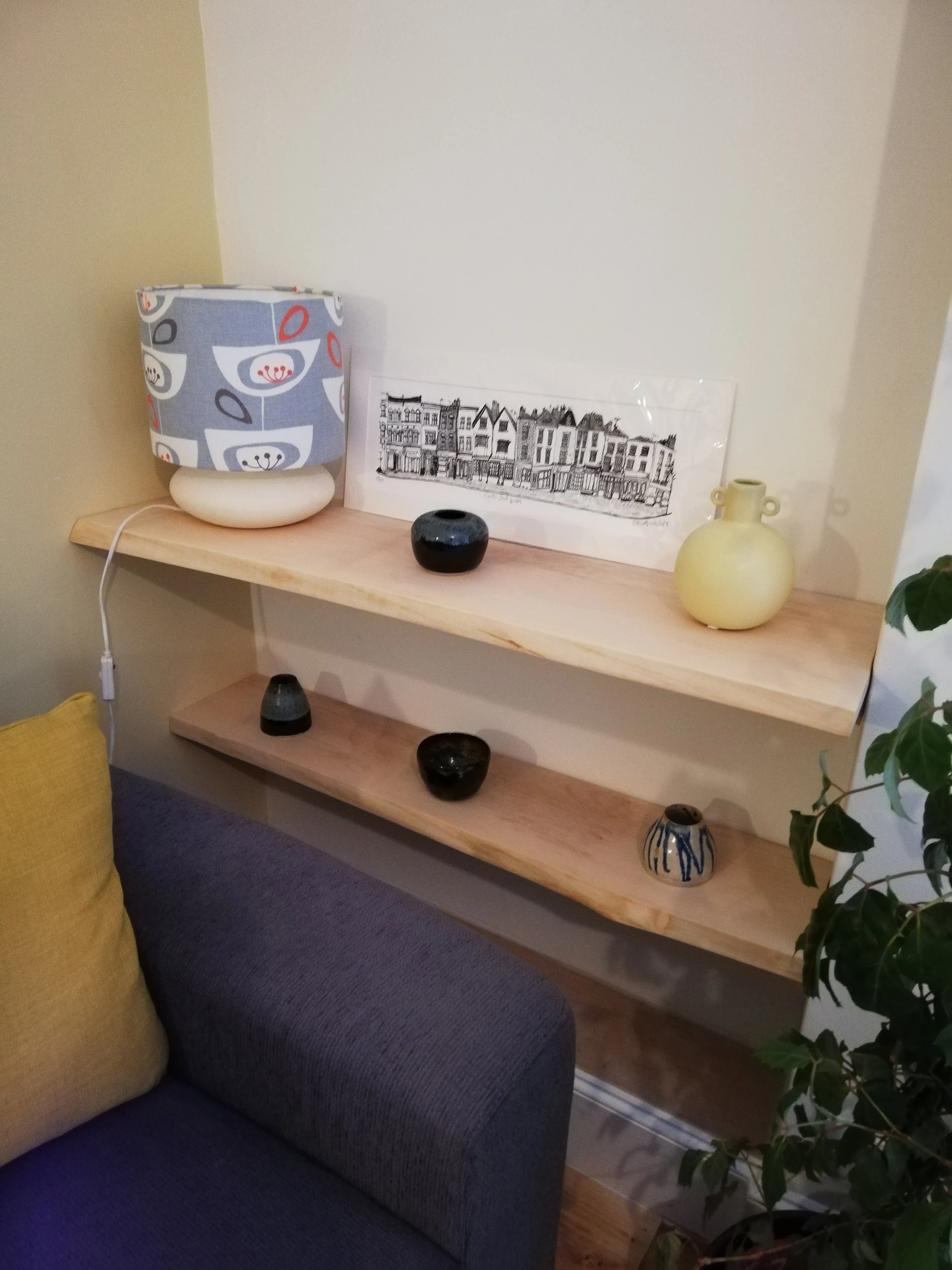 Alcove Shelving - Sycamore