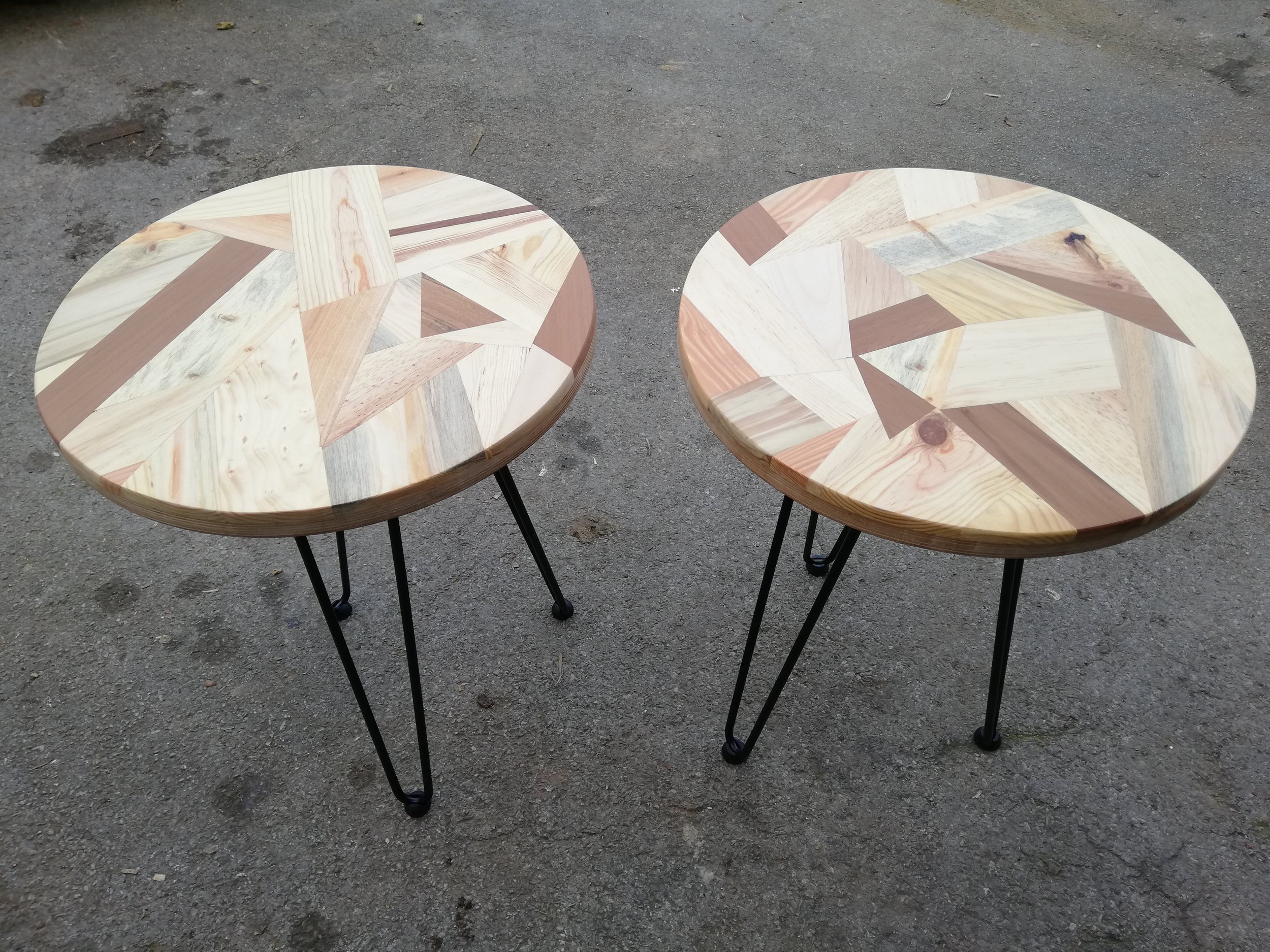 Side Tables - Pallet Tops, Hairpin legs