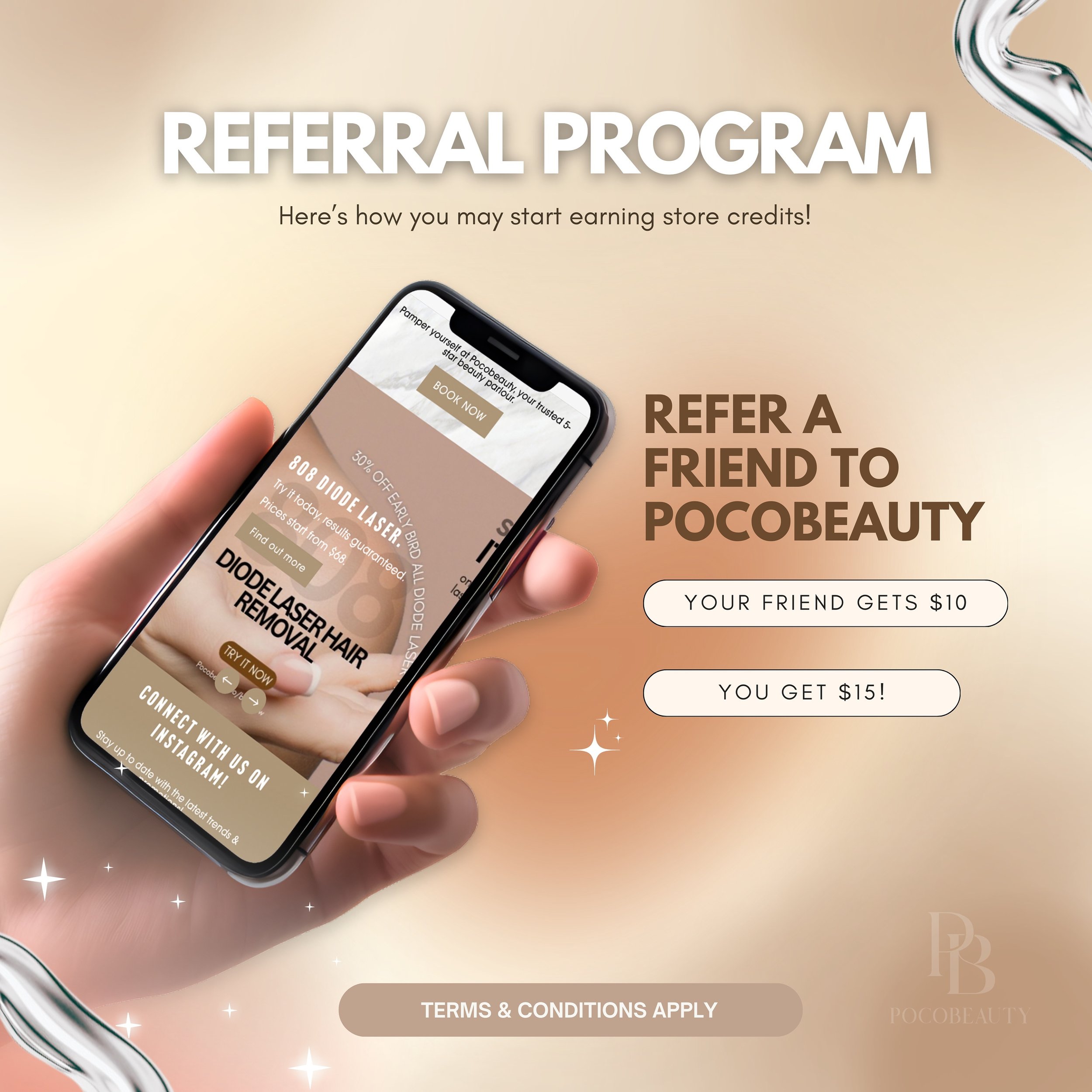 Yes, as you&rsquo;ve been seeing it, we have a referral programme promo!

🕊 𝐑𝐄𝐅𝐄𝐑 𝐀 𝐅𝐑𝐈𝐄𝐍𝐃 𝐓𝐎 𝐏𝐎𝐂𝐎𝐁𝐄𝐀𝐔𝐓𝐘 🕊 &amp; give them the gift of $10 store credit. And guess what? You&rsquo;ll receive $15 in store credits too! 🎉 It&rs