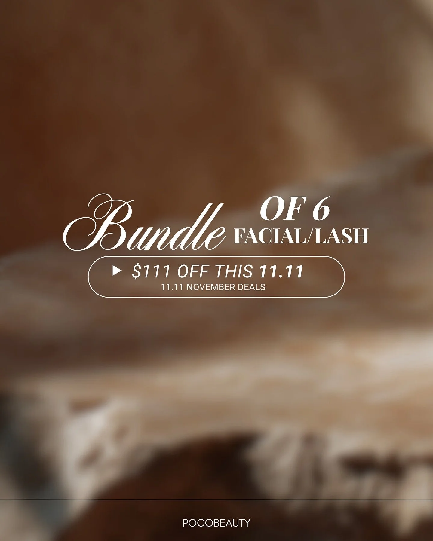 11.11 arrives once a year &mdash;
and so does this privilege ✨

For a limited time this November, enjoy $𝟏𝟏𝟏 𝐨𝐟𝐟 our six-session facial or lash bundles. A thoughtful way to step into the season with radiance and intention.

Your most elegant pu