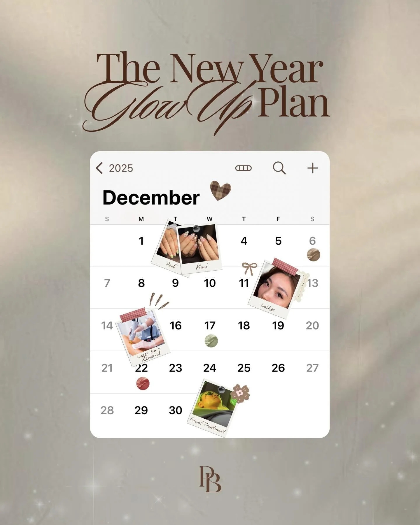 Your New Year Glow-Up starts here!

Spend your December focusing on self-care, pampering, and feel-good moments to welcome the new year. 💖

#newyearglowup #sgbeauty #sgluxury