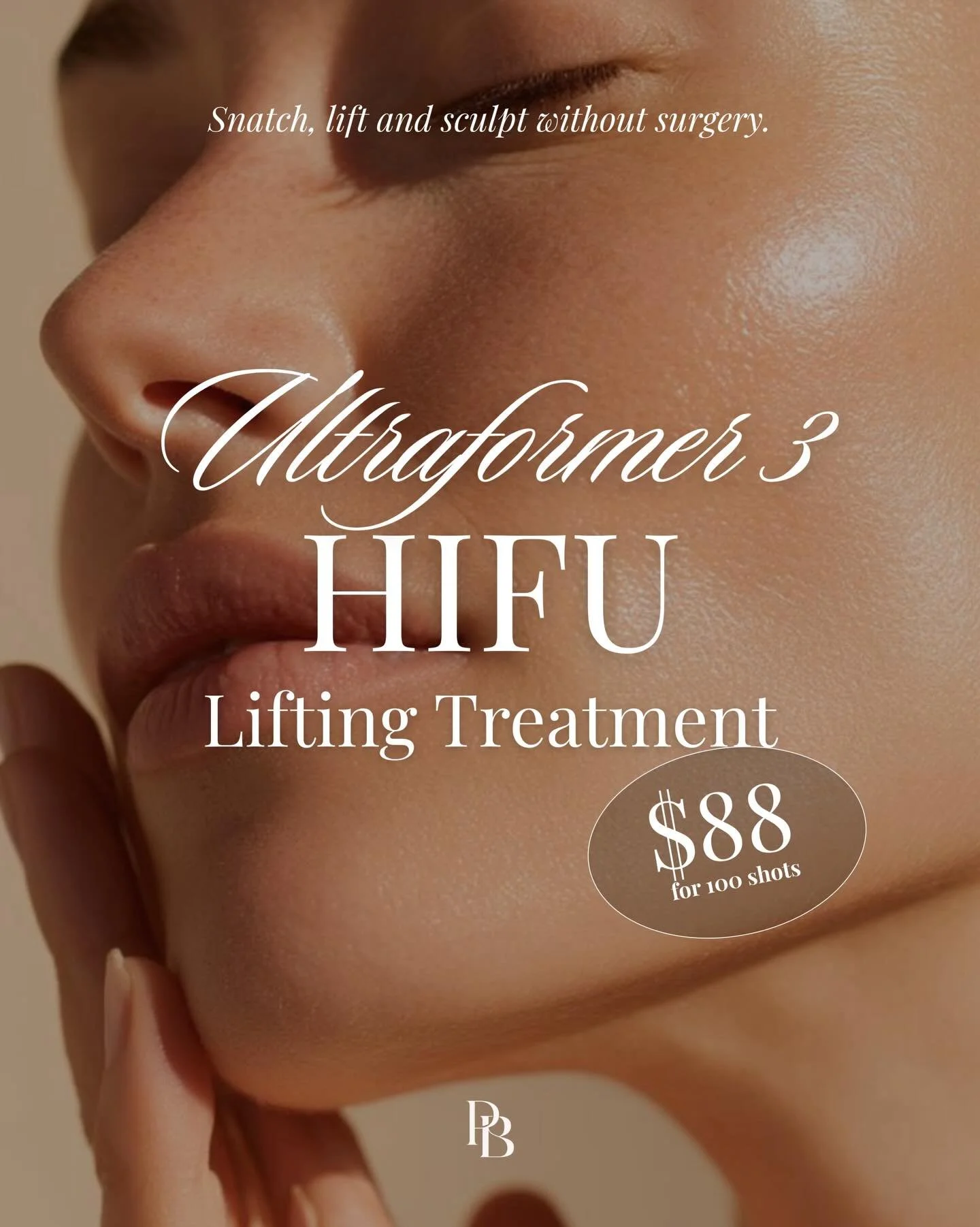 💎 Lift, sculpt &amp; glow &mdash; without surgery 💎

Our Ultraformer III HIFU treatment helps tighten + define your facial contours for a naturally lifted look. For a limited time, enjoy our HIFU promo and give your skin that snatched-but-subtle bo