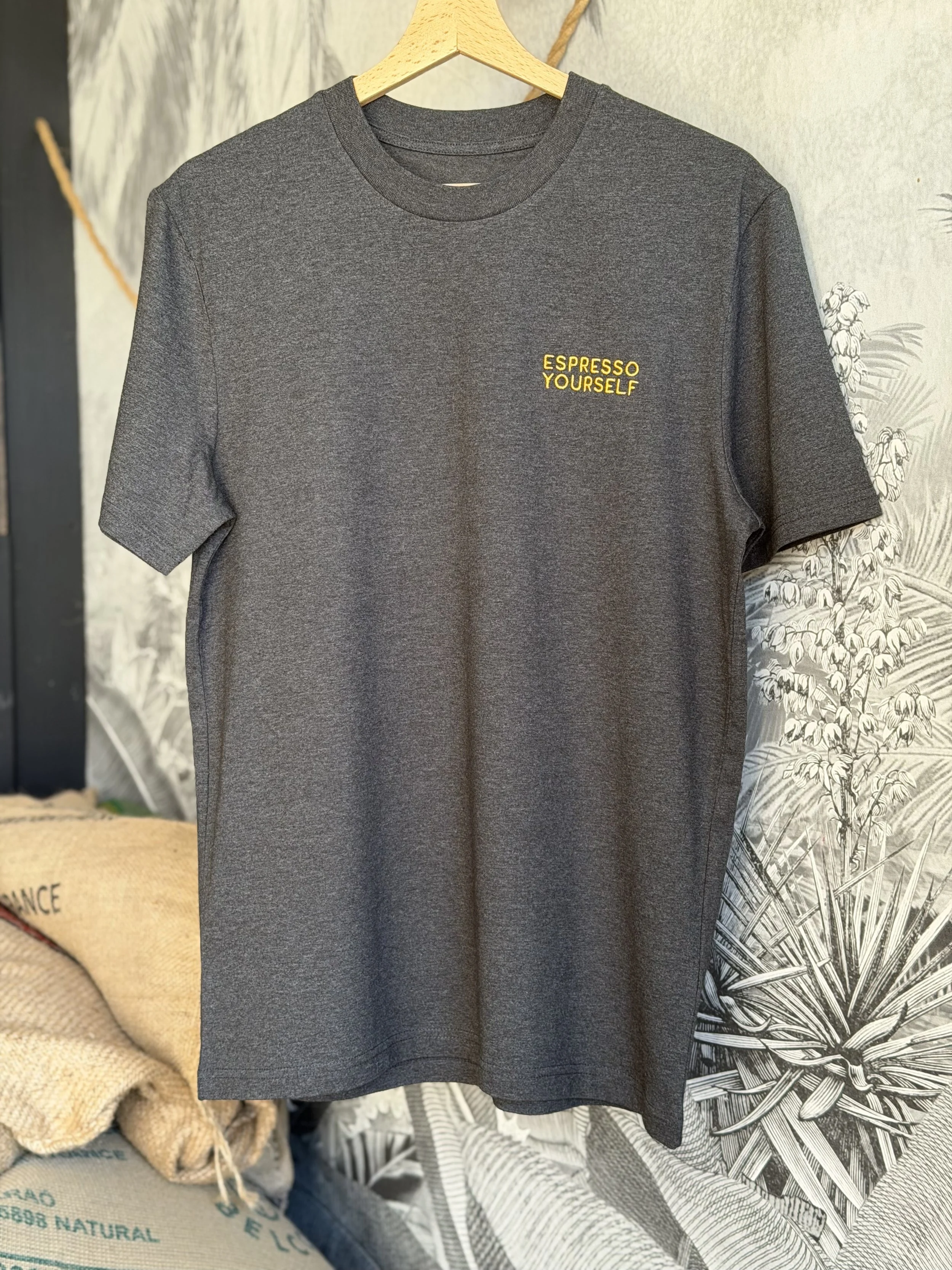 T-Shirt Coton BIO "Espresso Yourself" - Gris chiné