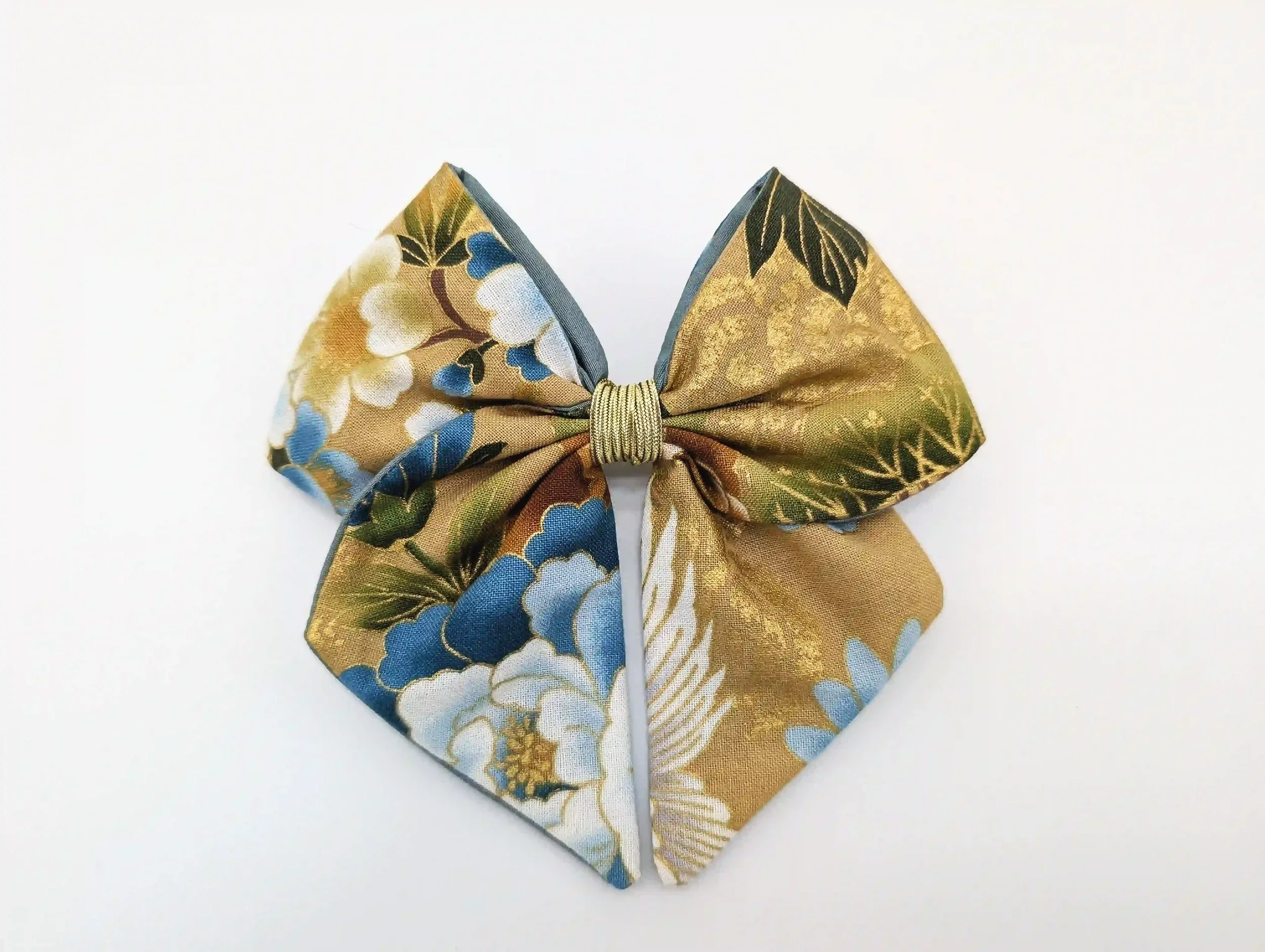Nœud barrette pour cheveux Tsuru en tissu japonais – 3 coloris