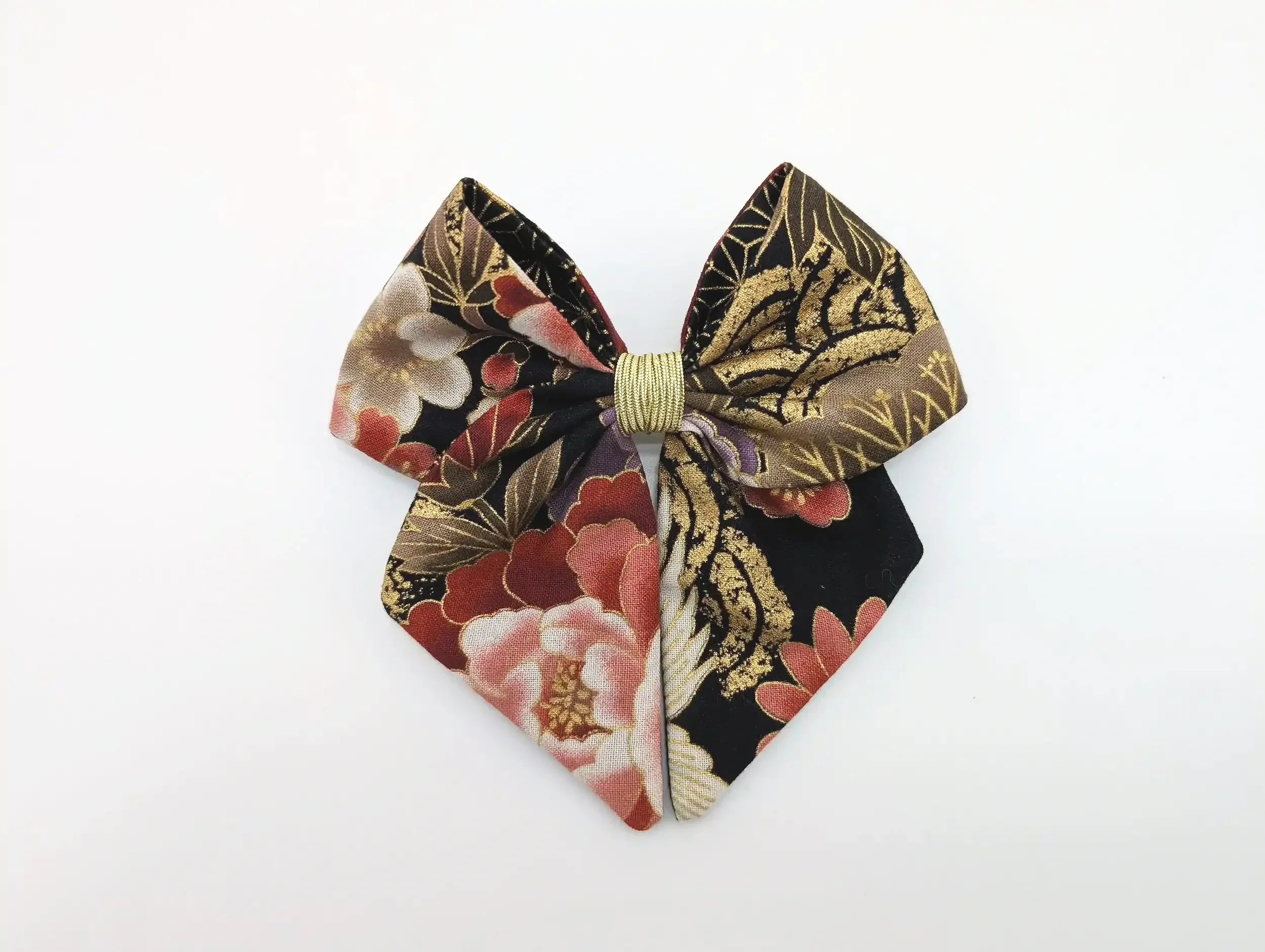 Nœud barrette pour cheveux Tsuru en tissu japonais – 3 coloris