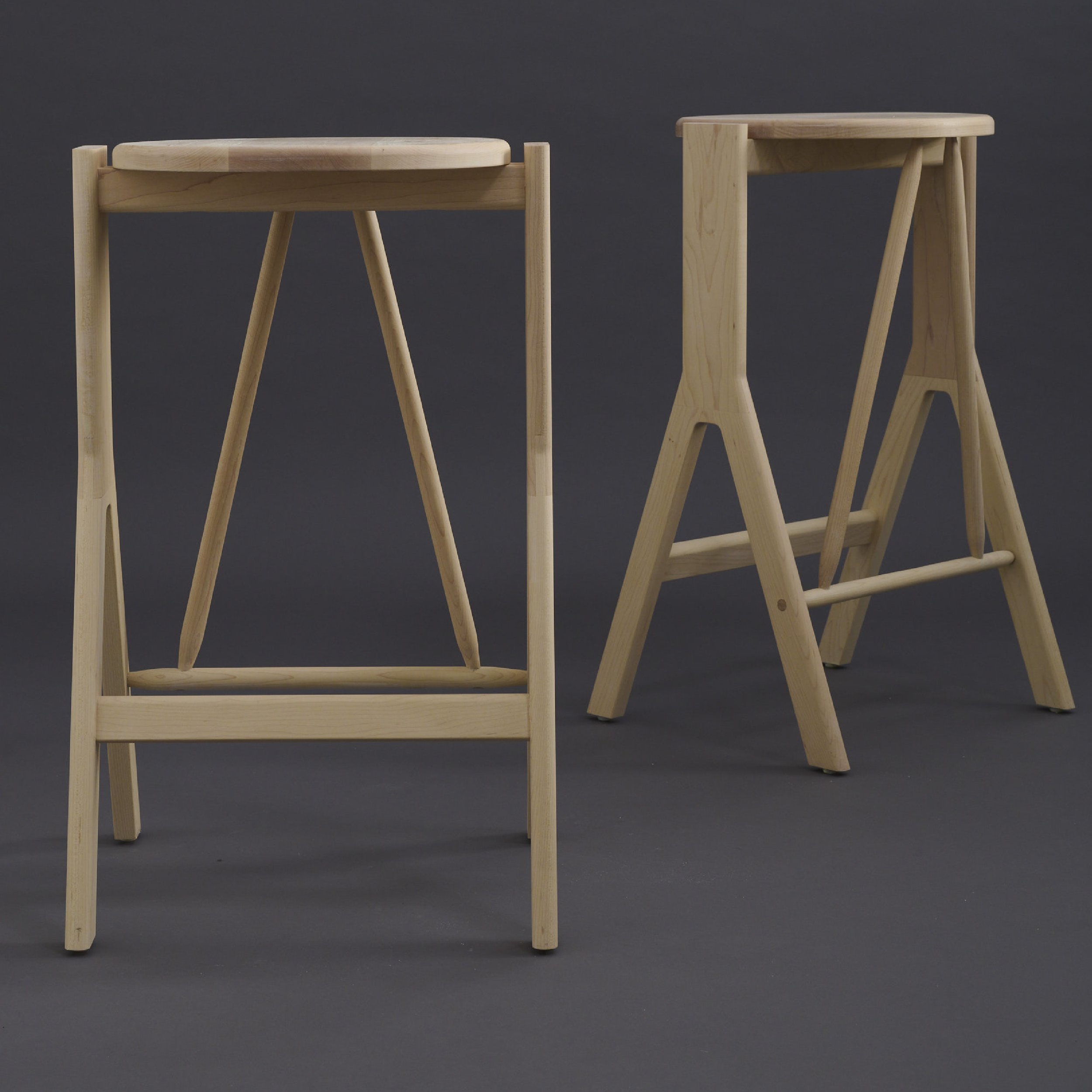 ByDave, stool, timber chair, American Rock Maple, handmade stool, stool details