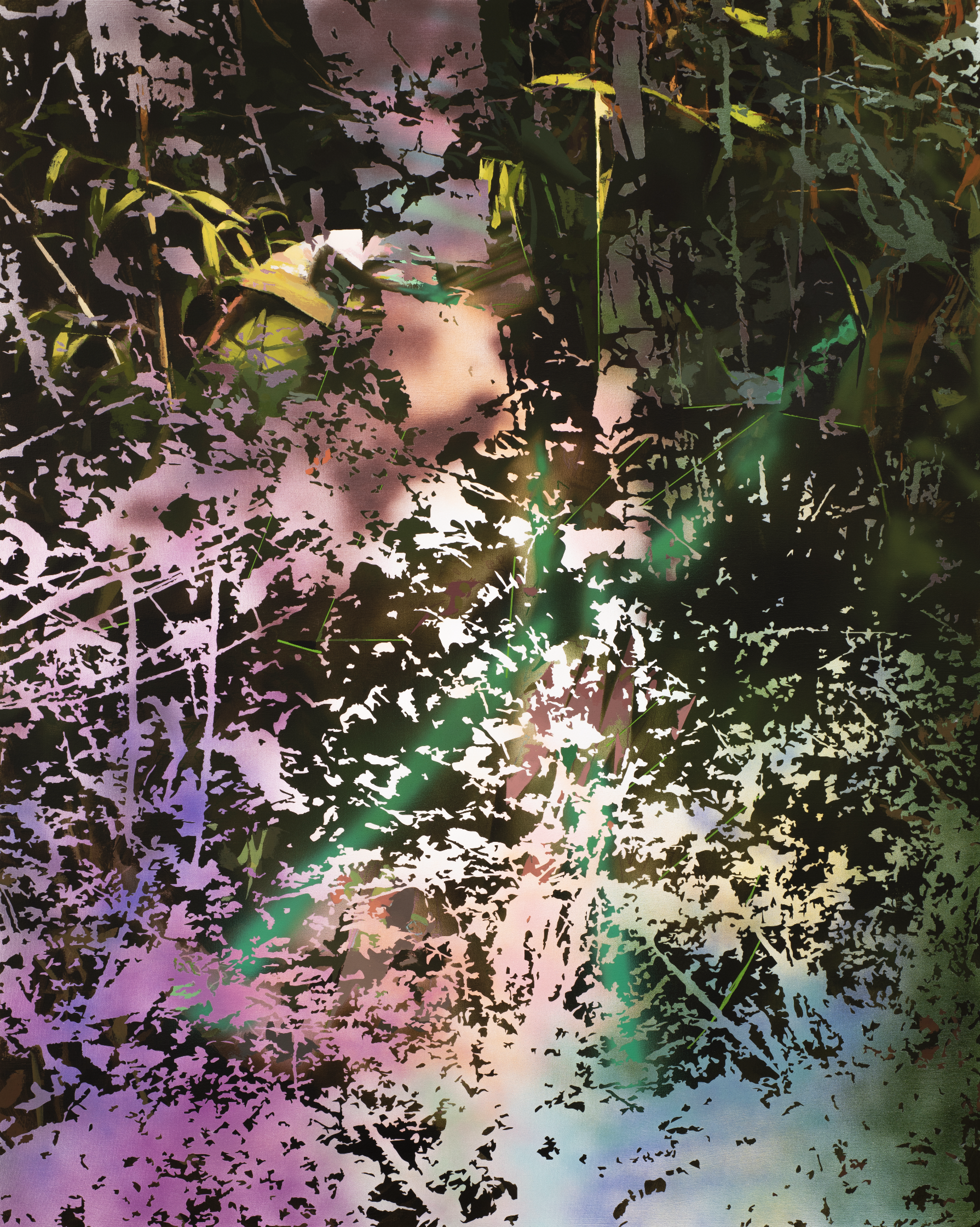 After Interface Painting, 2021, oil and acrylic on canvas, 48x60" _ In response to state no.5 of previous Interface Painting