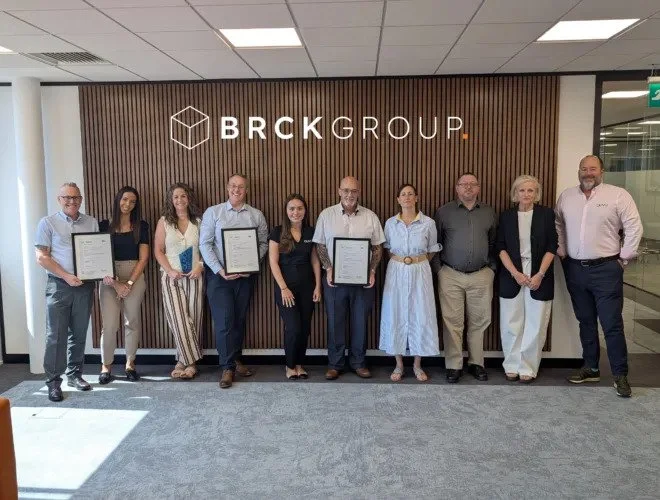 UPOWA and BRCK Group team members celebrating ISO 9001, ISO 14001 and ISO 45001 certification