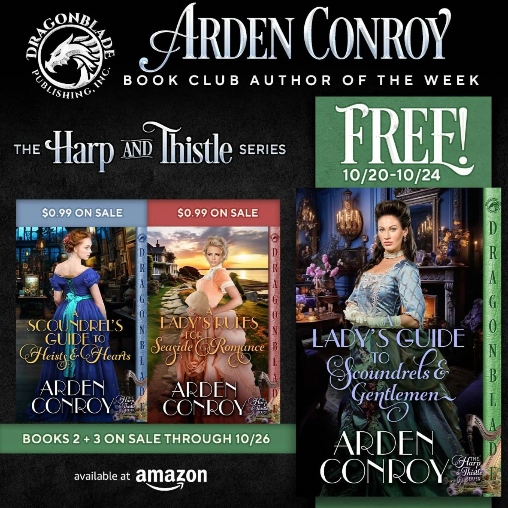 ⭐️Historical romance series sale alert!⭐️ The entire THE HARP &amp; THISTLE book series is on sale! Book 1 is FREE through Friday and books 2 and 3 are only $0.99 through Sunday. That makes the series itself just about $2 in total. I don&rsquo;t know