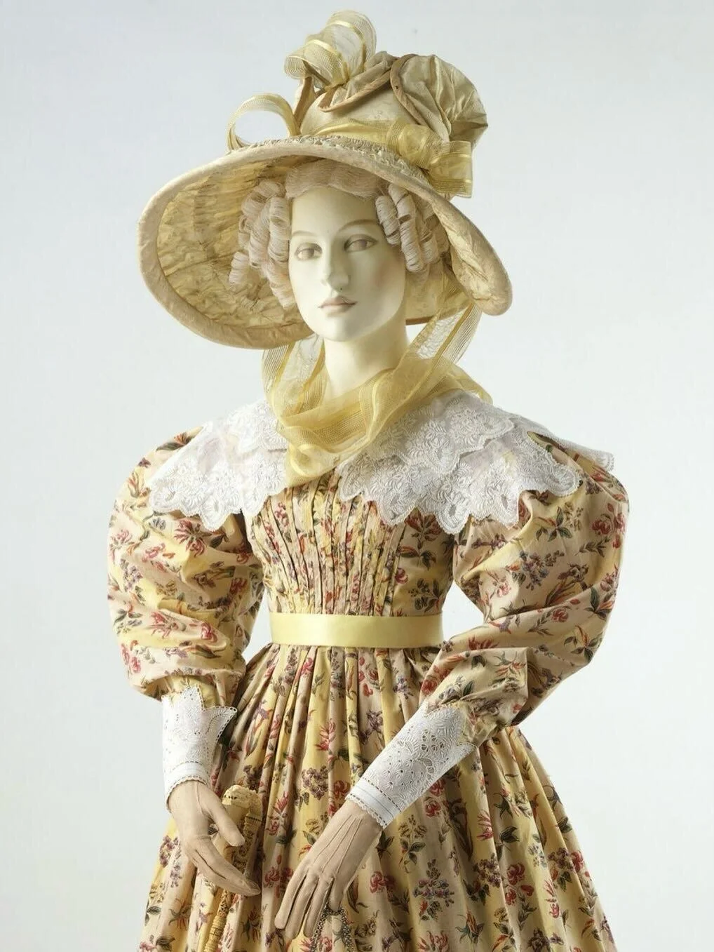 🌼 &ldquo;By the end of the 1820s, the waistline of dresses was at the natural level. The fashionable style of sleeve was very full, tapering to a narrow circumference at the wrist, known as a &lsquo;gigot&rsquo; sleeve. Skirts had become fuller sinc