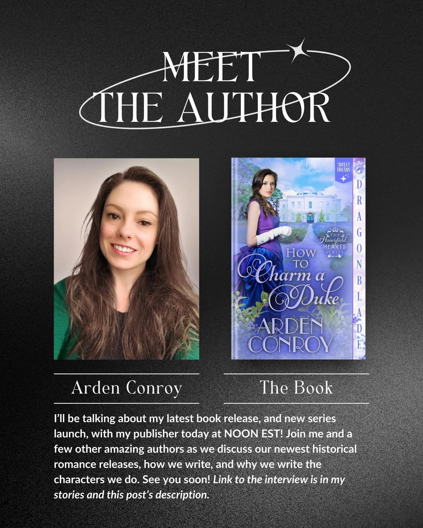 🎤 today I&rsquo;ll be speaking with my publisher at noon EST about my newest historical romance book release, HOW TO CHARM A DUKE

Come join us!
🔗 https://www.facebook.com/events/2130005344438873 

Get your copy of the book
🔗 https://www.amazon.co
