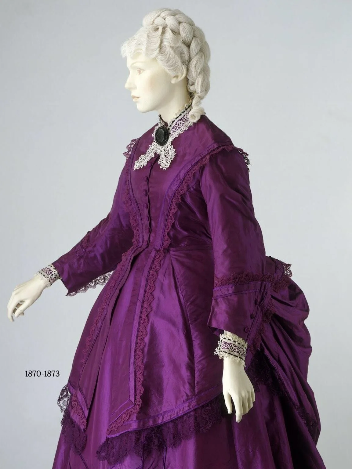 💜 &ldquo;According to the donor, this dress was worn by his mother on her wedding day. It could have been her &lsquo;going away&rsquo; ensemble, or it could have been the dress she wore for the actual ceremony. Because weddings in those days took pl