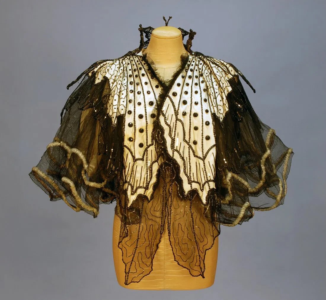 🦋 butterflies were popular motifs in Victorian fashion. An example is seen with this unique evening cape.

Jet Beaded Butterfly Evening Cape, 1890s, Pingat, Augusta Auctions
.
.
.
.
.
.
.
.
.
.
#1890s #hautecouture #artnouveau #historicalfashion
