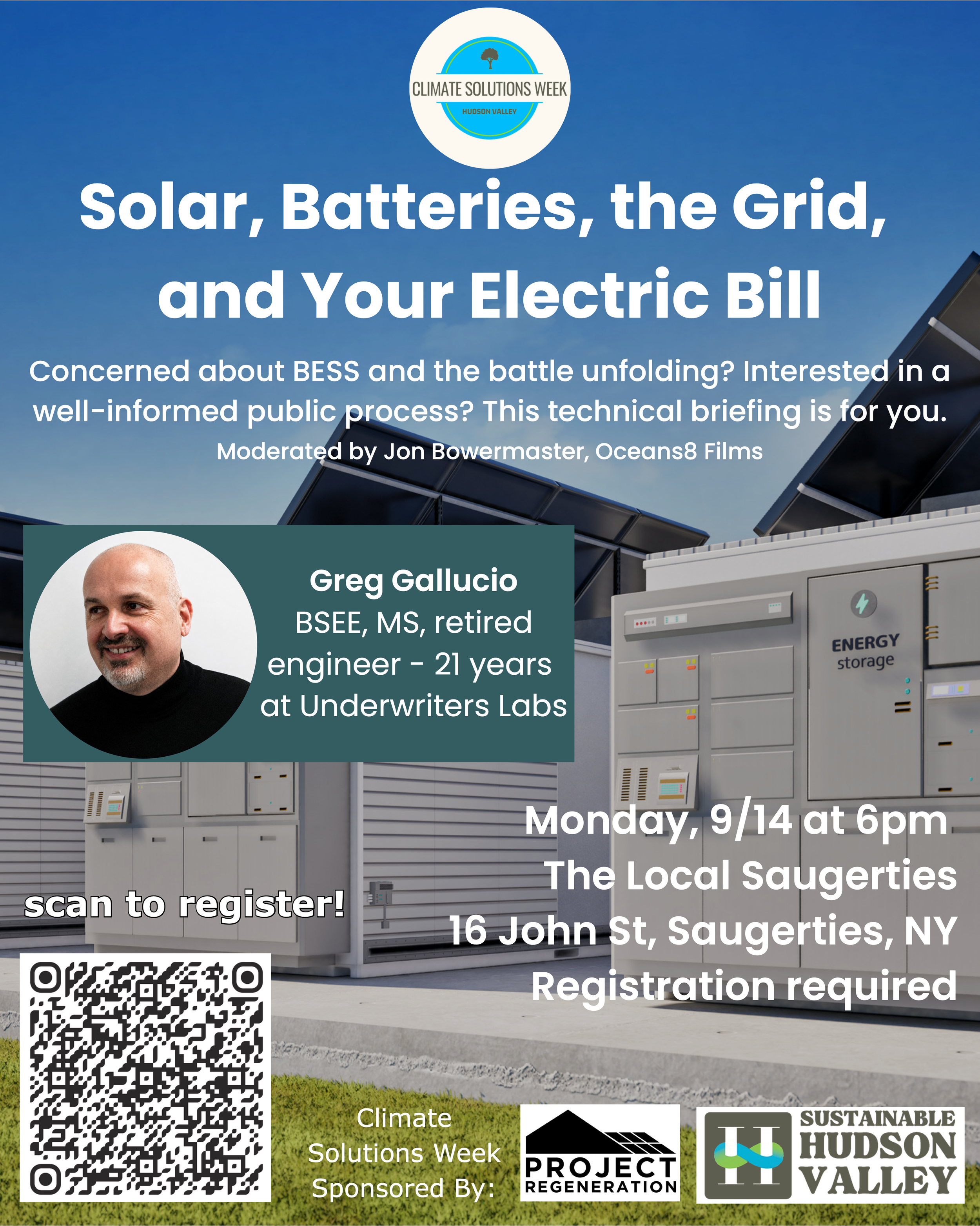 Solar, Batteries, the Grid and Your Electric Bill: A Saugerties Community Forum