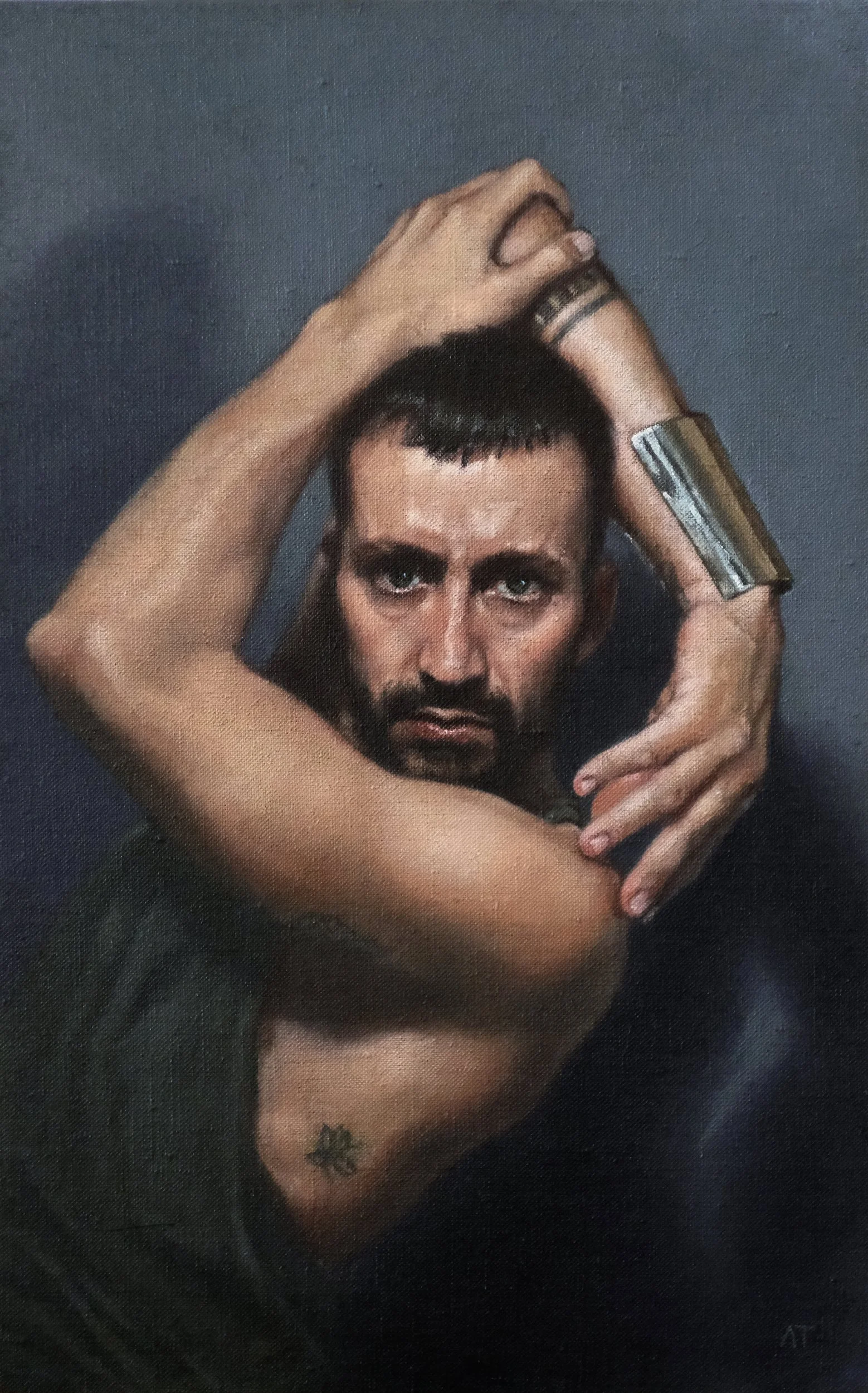 WhenTheMinutesDrag_oilonlinenboard_25x40cm