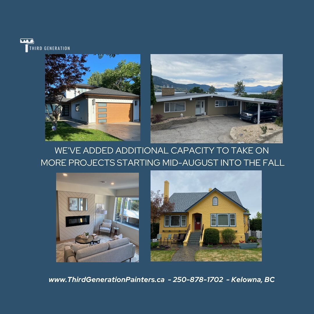 We&rsquo;ve added additional capacity to take on MORE projects starting mid-August into the fall.

Call/text/email today before we book back up!

#kelowna #vernon #lakecountry #okanagan