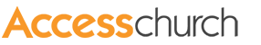 Access Church logo with 'Access' in orange and 'church' in black text