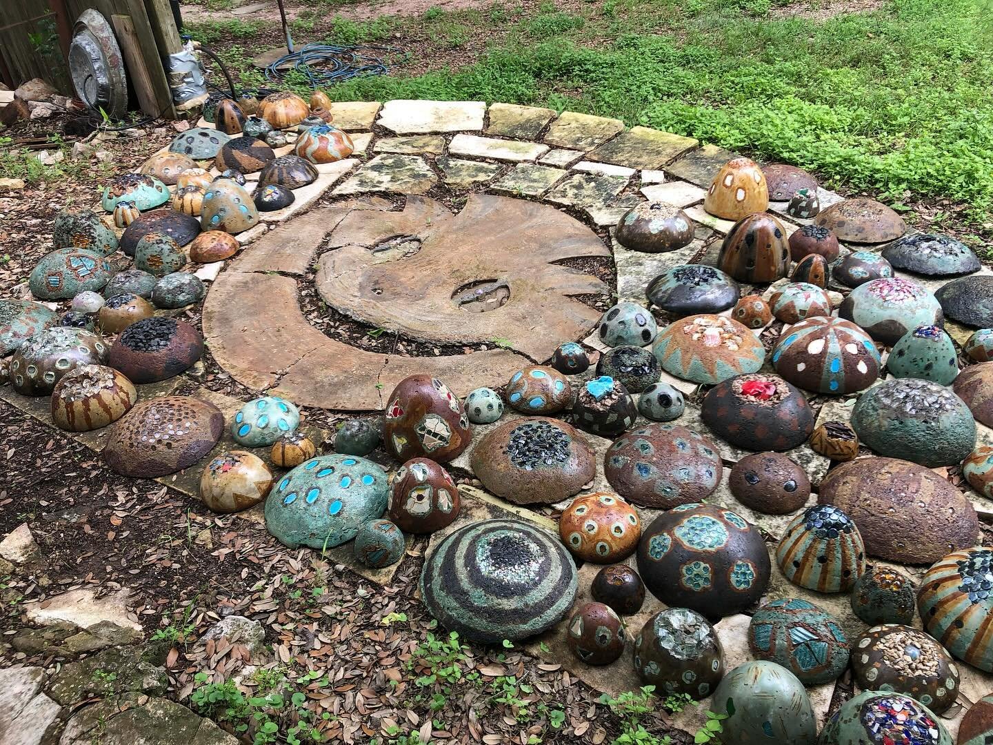 Sign up today for the Solstice Studio&rsquo;s next acid-stained concrete MUSHROOM CLASS!  During this two-day class, Solstice artist Wade Beesley will lead participants in the design, decoration, and pouring of concrete mushroom sculptures on Friday,