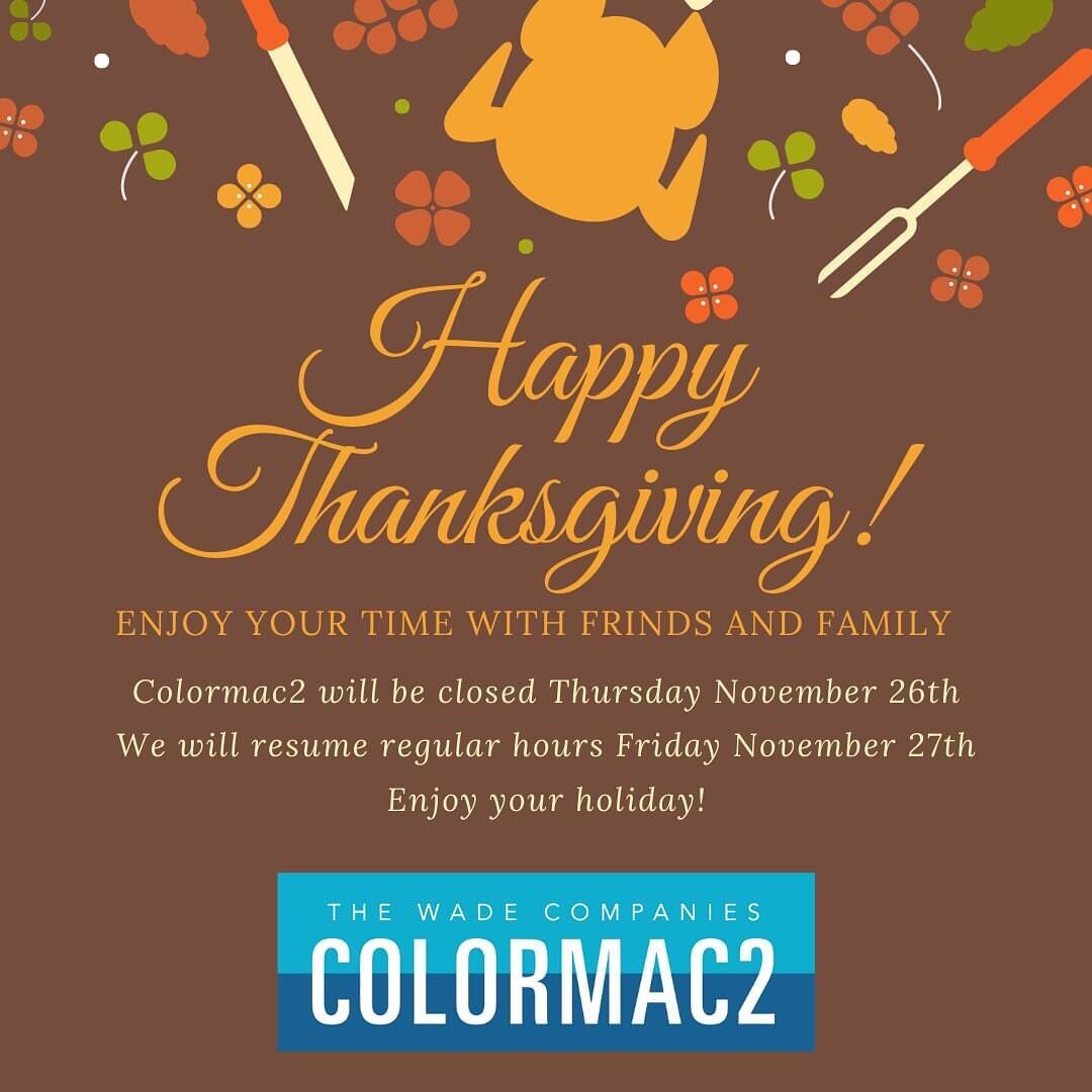 Happy Thanksgiving everyone! We hope you and your family have a great day. We will be closed Thursday for the Holiday but we will see you first thing Friday morning. Have a great holiday!