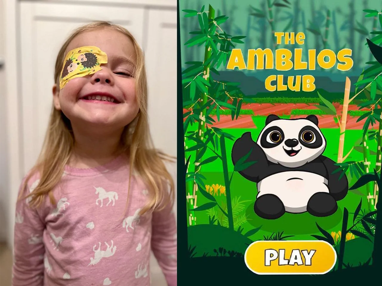 Amblios Club: child-friendly support for amblyopia patching therapy.