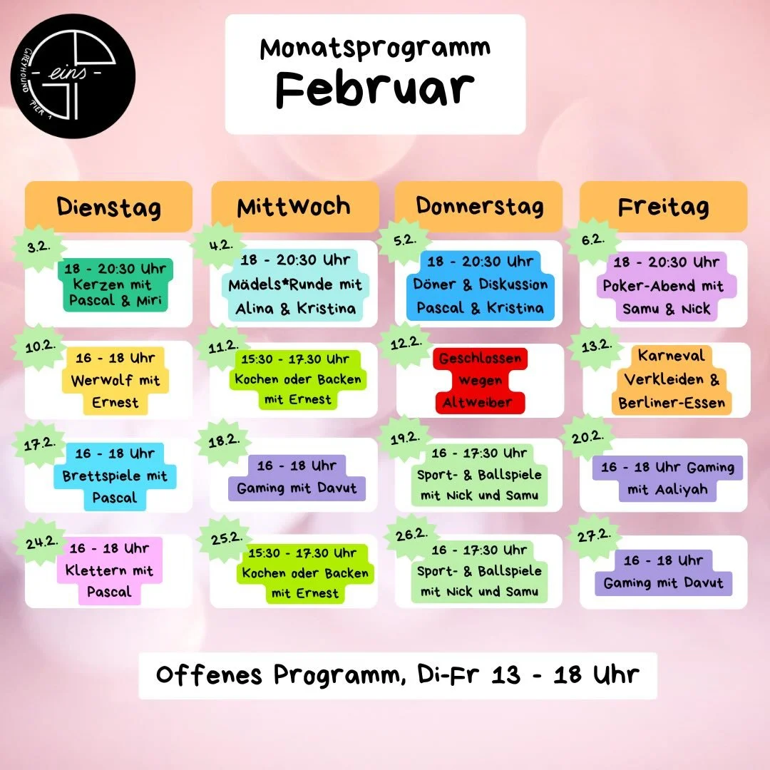 Unser Monatsprogramm f&uuml;r den Februar 2026 🥳

#neusswasgeht 
#neuss
#monatsprogramm
#jugendarbeit
#greyhoundpier1