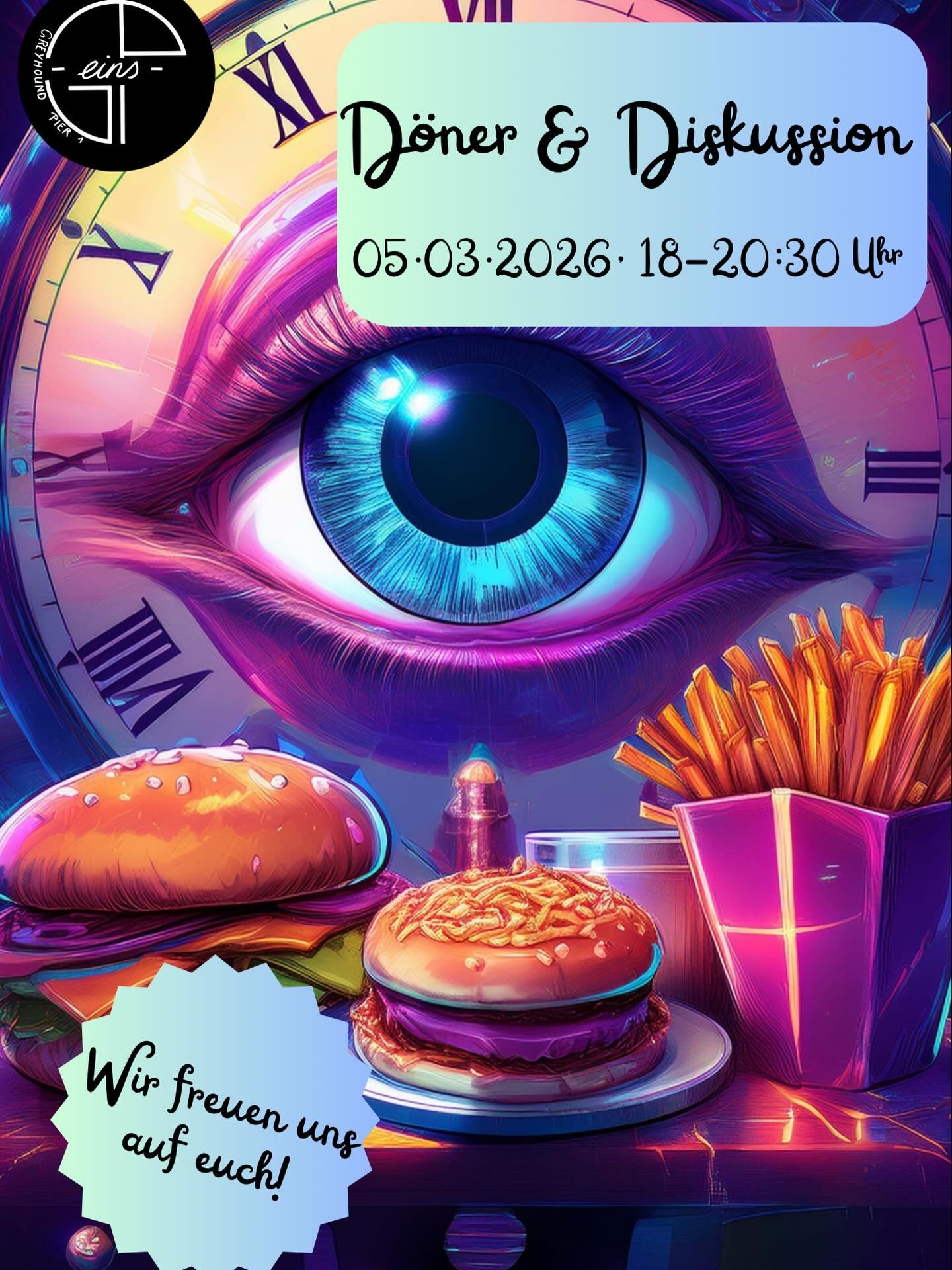 Am 05.03.2026 gehen wir in die n&auml;chste Runde &bdquo;D&ouml;ner und Diskussion&ldquo; 🥙🗯️

Dieses Mal gestalten wir die Tanz- und Chill-Ecke um. Au&szlig;erdem suchen wir gemeinsam unser n&auml;chstes Projekt. Nat&uuml;rlich gibt&rsquo;s auch w