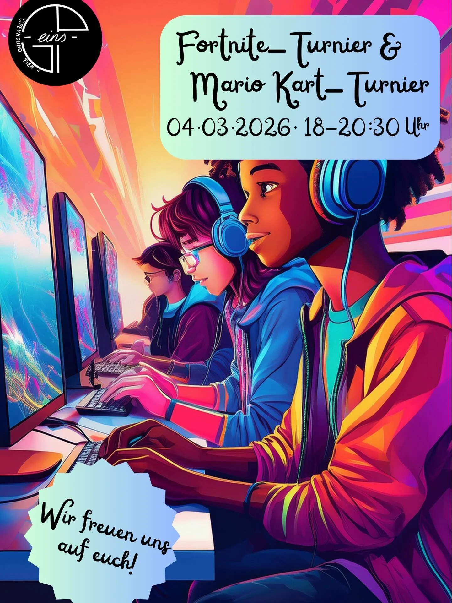 Heute von 18-20:30 Uhr k&ouml;nnt ihr an einem Fortnite-Turnier (ab 12 Jahren) und einem Mario-Kard-Turnier (ab 10 Jahren) teilnehmen. Nick und Davut freue sich schon ✌️

#neusswasgeht #greyhoundpier1