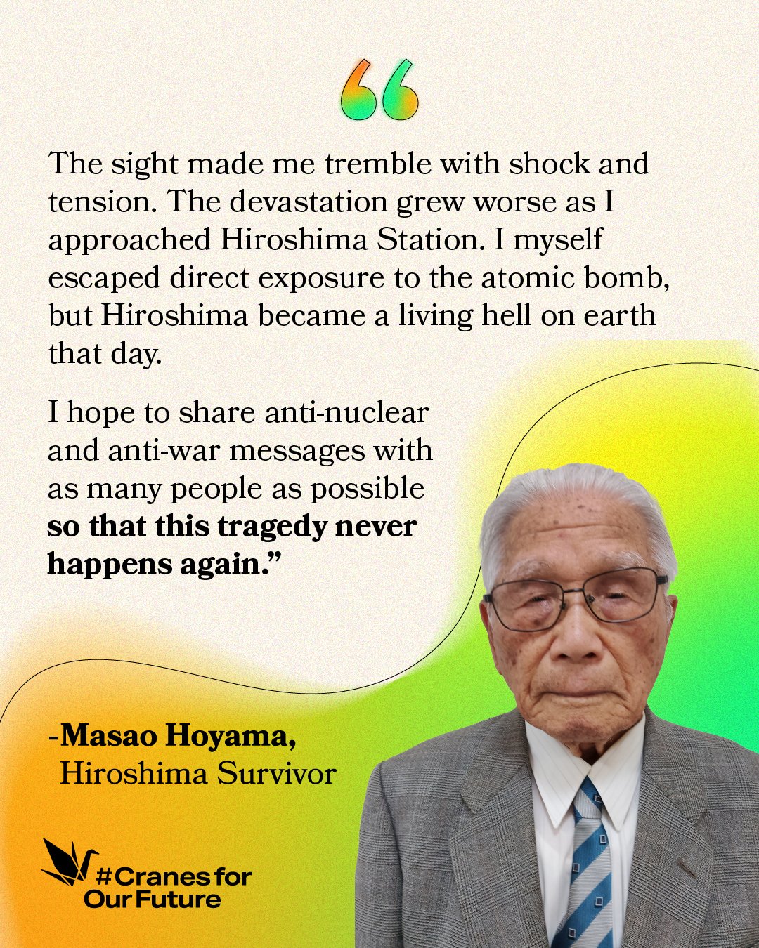 Hiroshima Survivor Quote Graphic