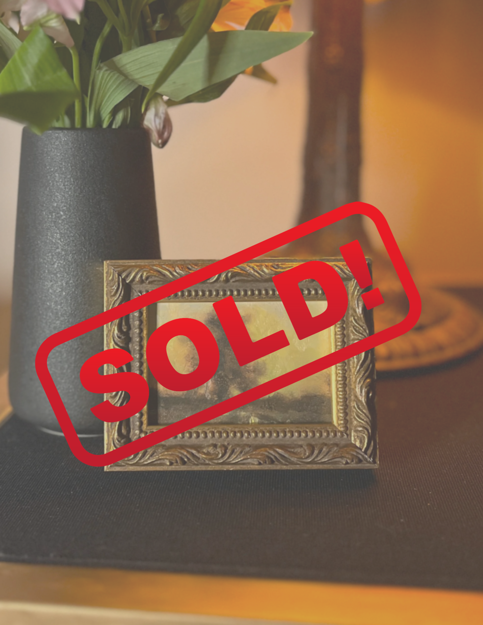 Misty Yellow Sunrise Original Oil Painting