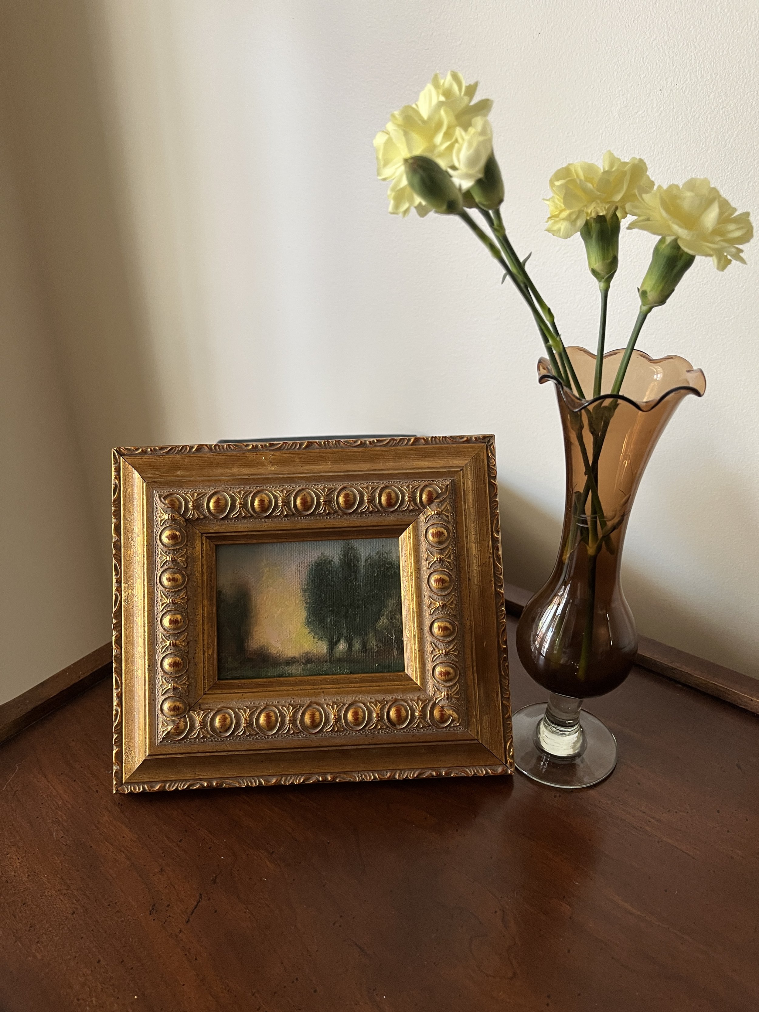 Field of Trees at Sunset Original Oil Painting