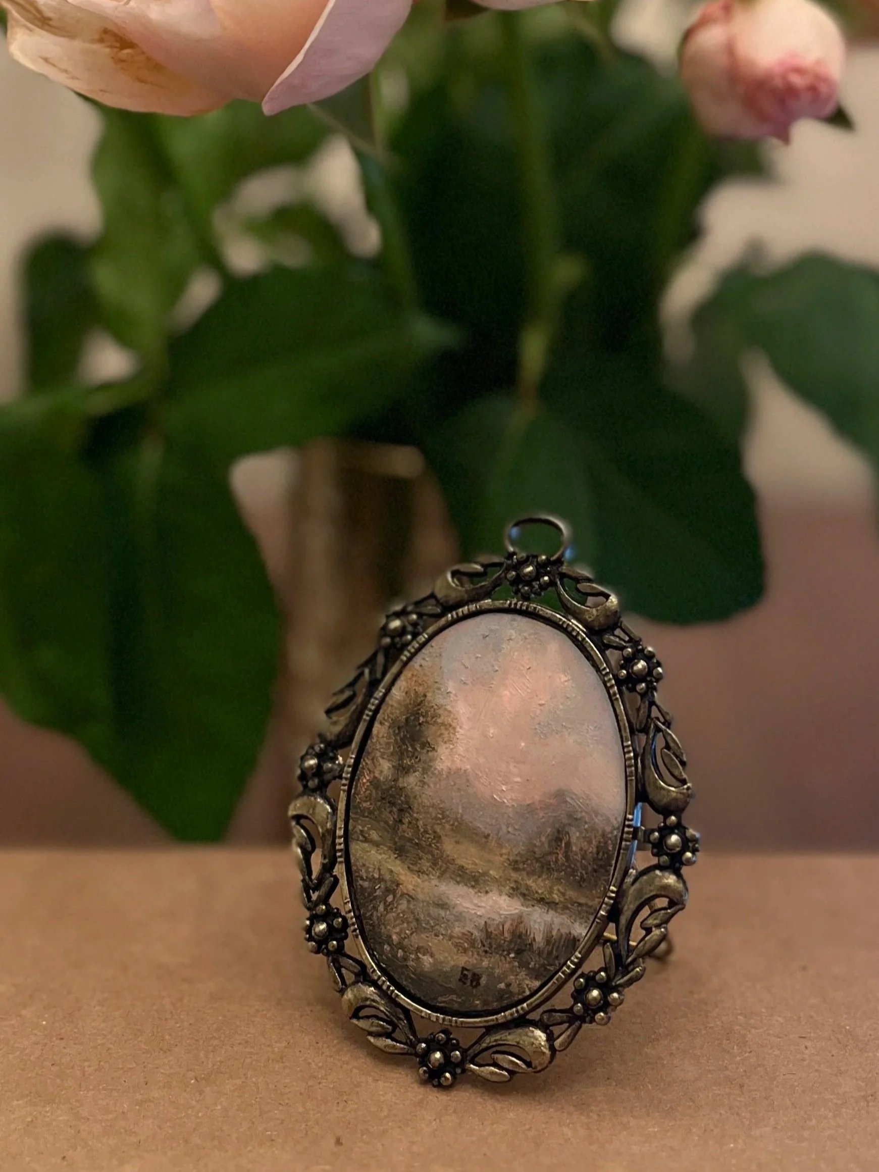 Distant Mountains Original Oil Painting