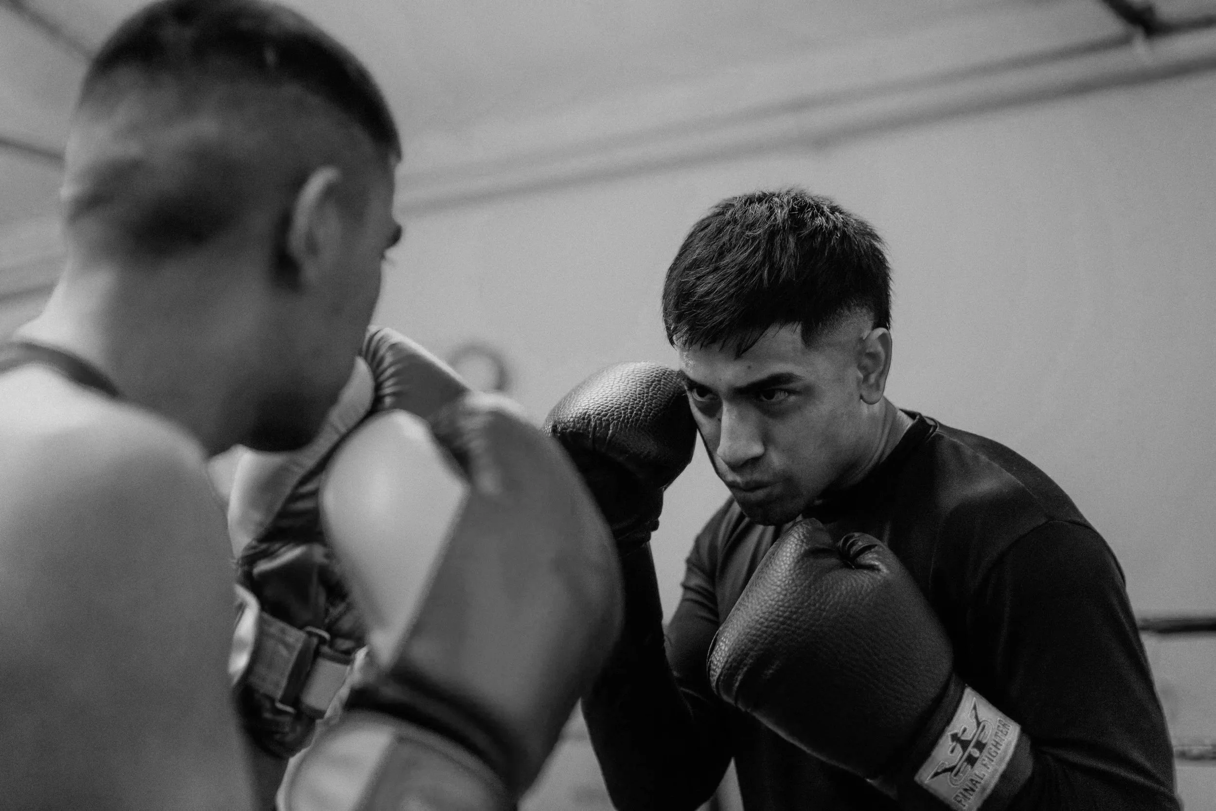 partners safely sparring with gloves