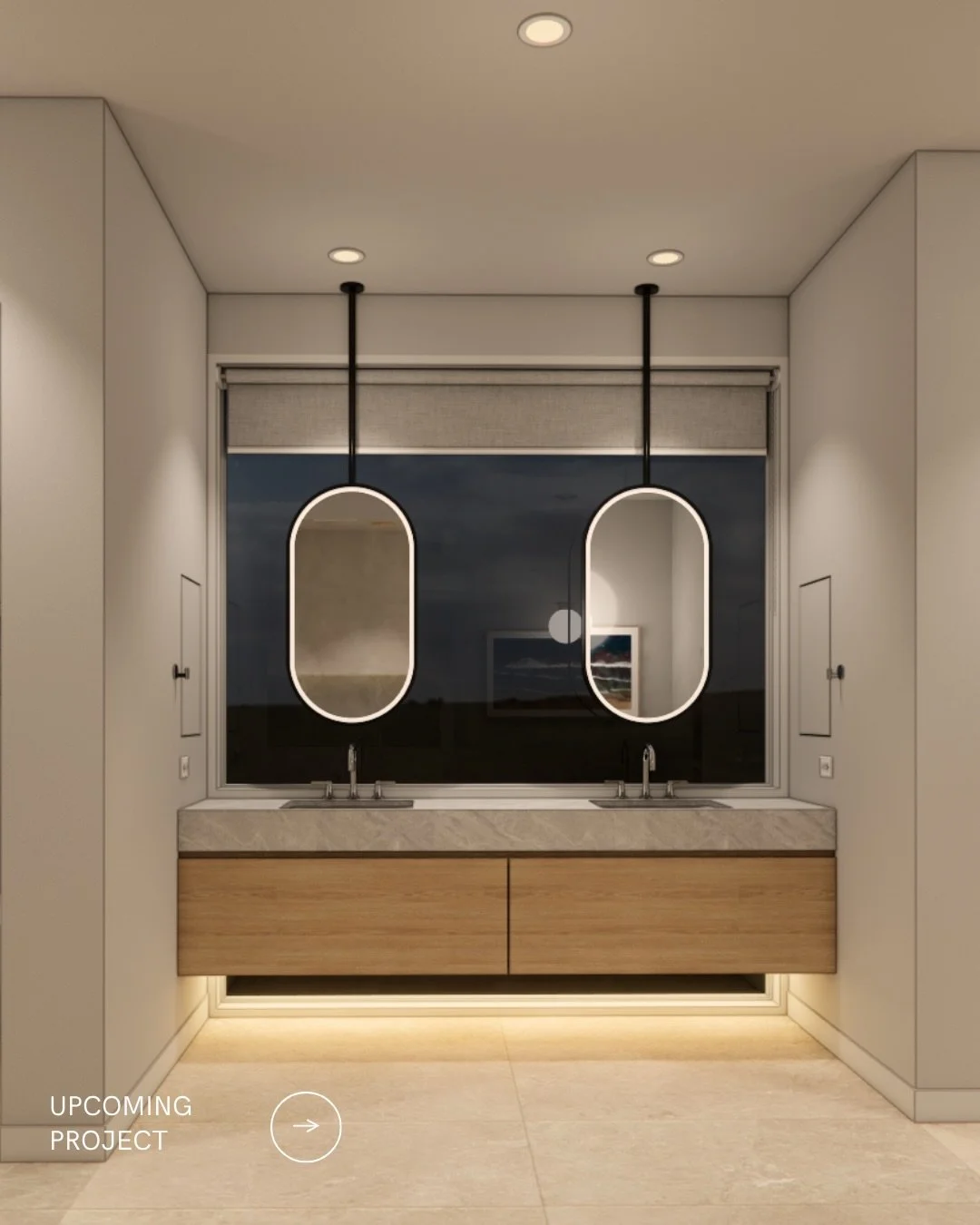 Get ready for our upcoming primary bathroom remodel!

We&rsquo;re designing a floating vanity with a suspended mirror in front of a large picture window to maximize the views and bring in all that beautiful natural light. Oh, and did I mention the cl