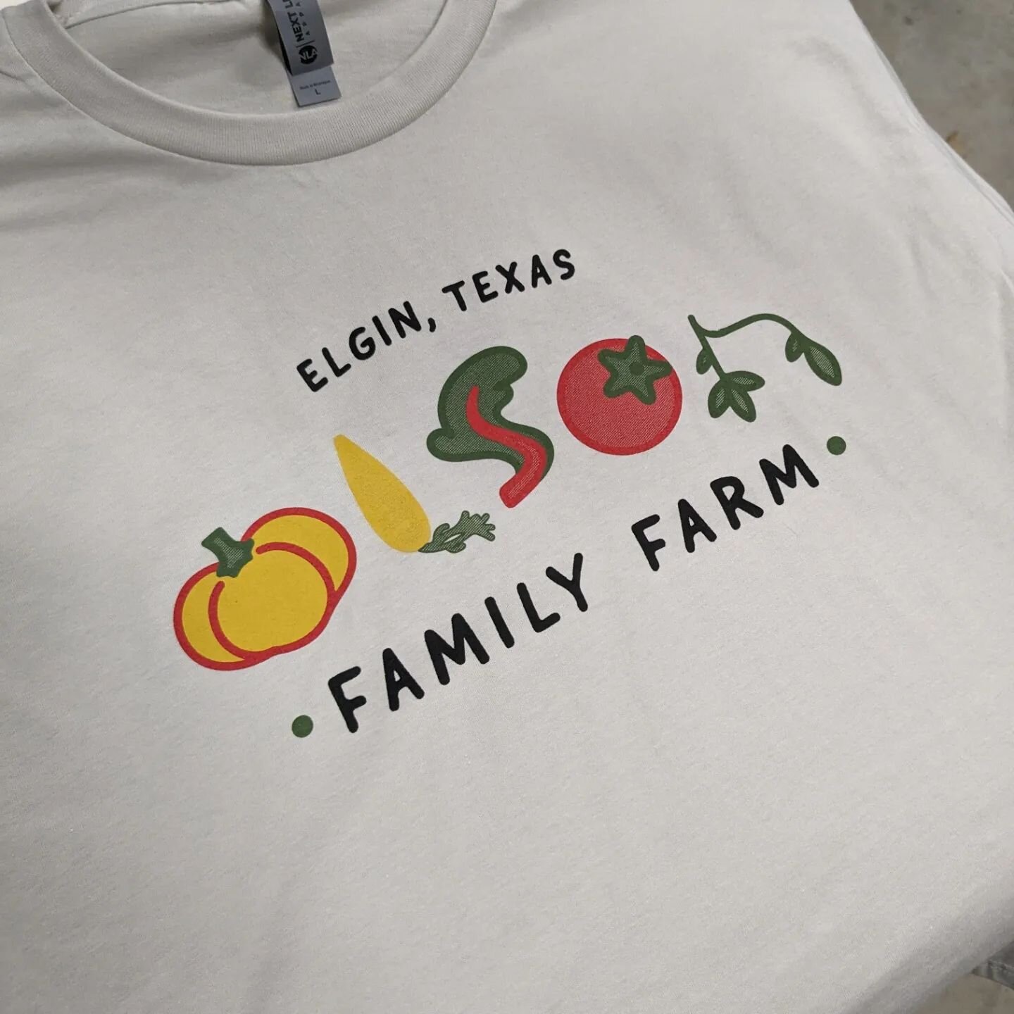 Had a fun week in the print studio:
Olson Family Farms: an awesome fam that grows incredible produce
Bastrop Chamber: special shirts for their annual gala
Butler Contracting: local contracting heroes
Bearded Baking Company: hot new local downtown bak