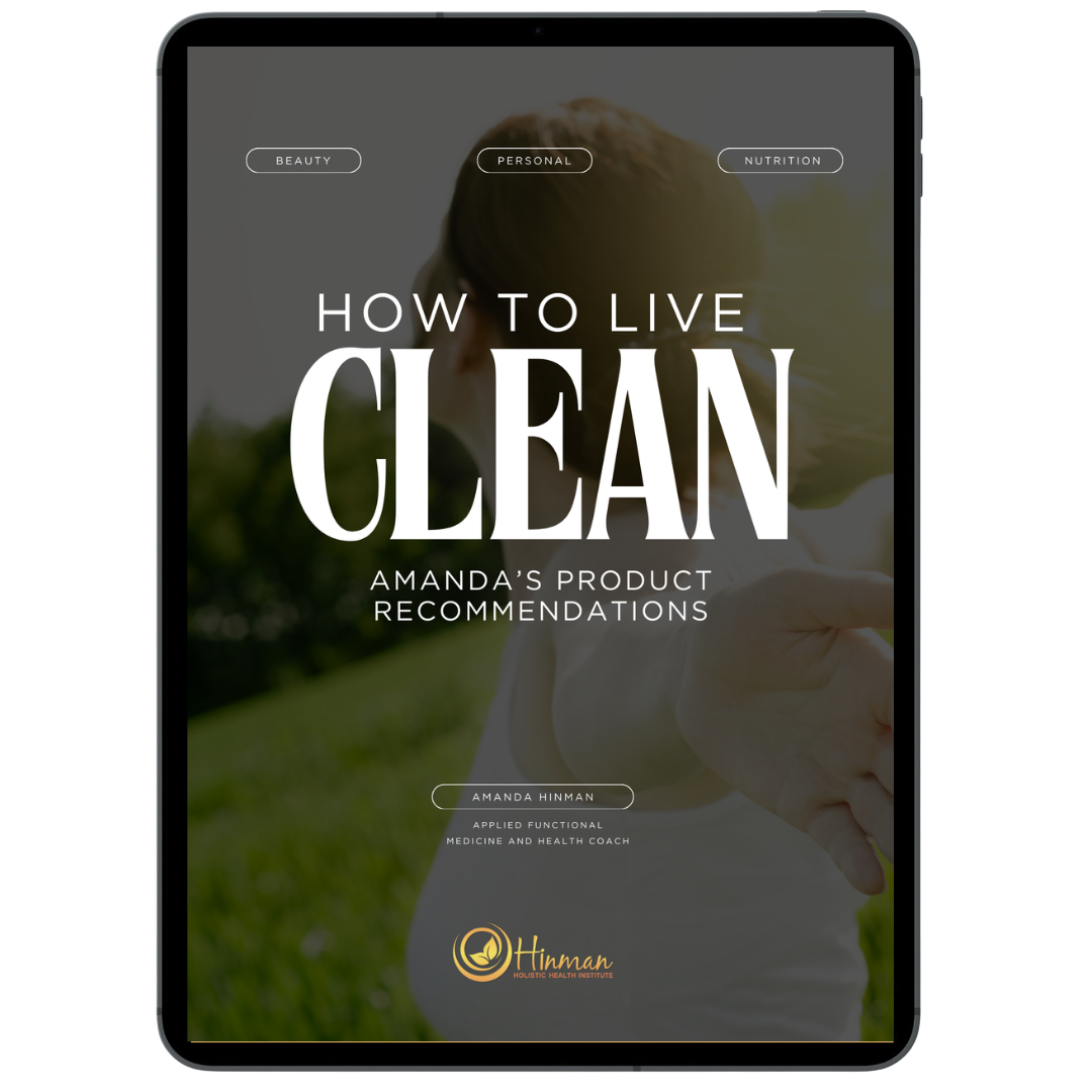 A tablet displaying the cover of the Clean Living Guide