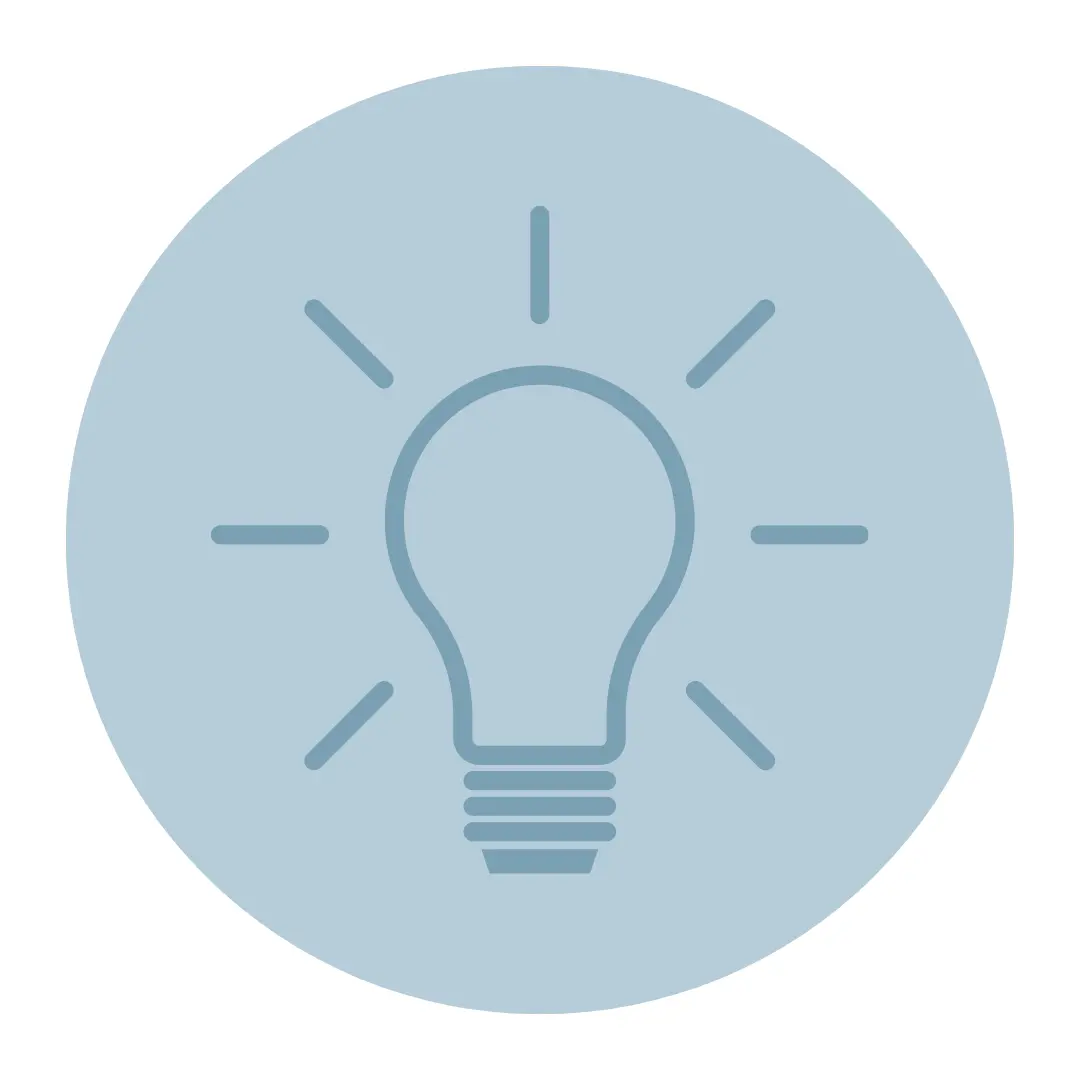 Graphic of a light bulb symbolizing an idea or inspiration