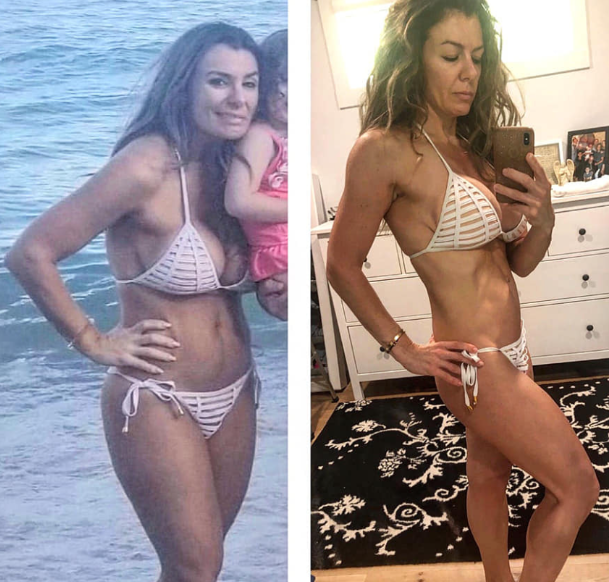 A before-and-after comparison of a Hormone Reset client showing visible progress and transformation