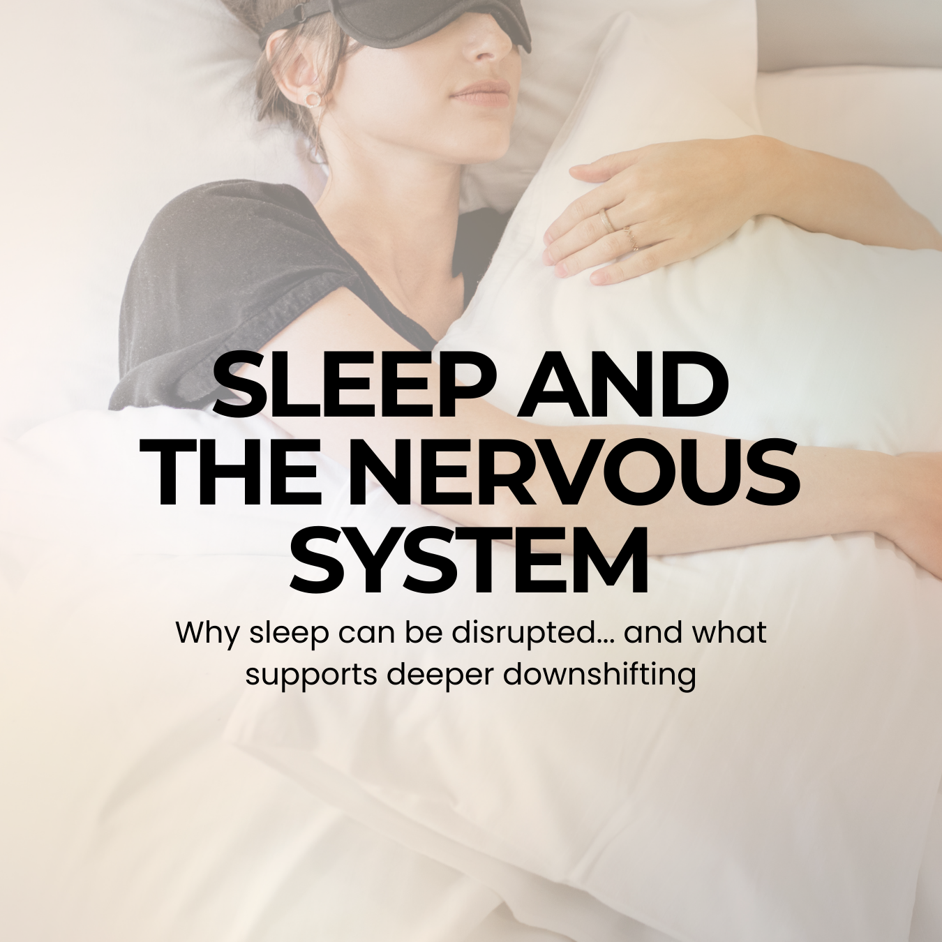 The cover of Sleep and The Nervous System featuring a woman in the background sleeping while hugging a pillow