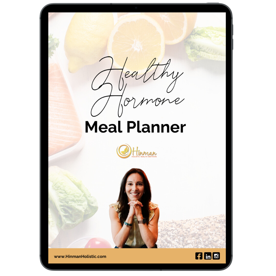 A tablet displaying the cover of the One Hand Meal Planner
