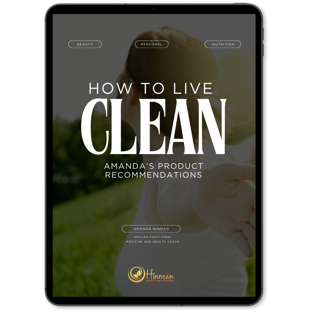 A tablet displaying the cover of the Clean Living Guide