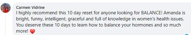 Testimonial from Carmen Vidrine sharing her experience and results