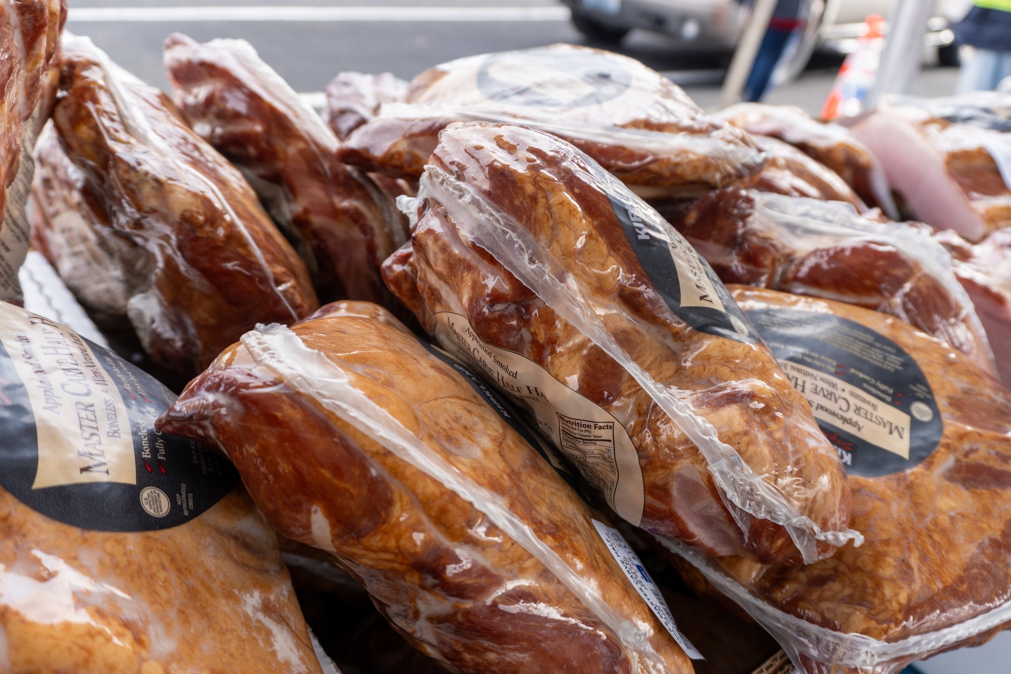 Photo for packaged hams stacked
